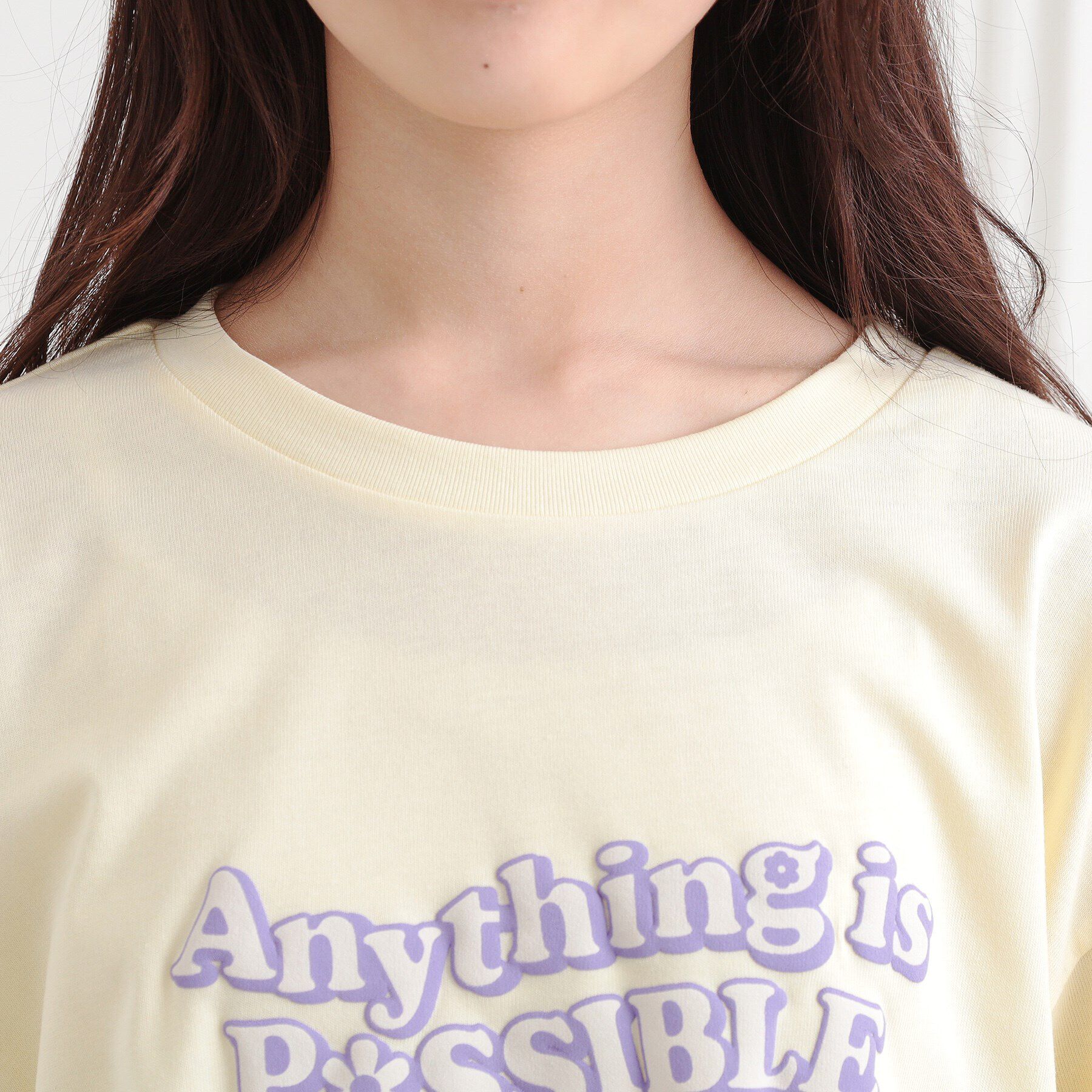 PINK-latte「ロゴ発砲プリントロンT」|Tシャツ・カットソー|