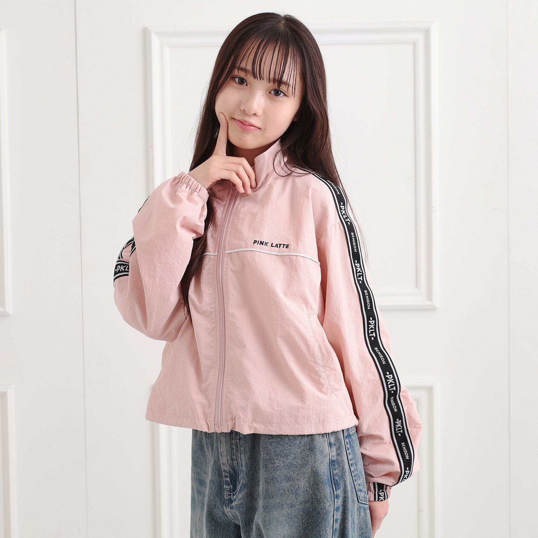 PINK-latte「ロゴラインブルゾン」|ブルゾン・スタジャン|