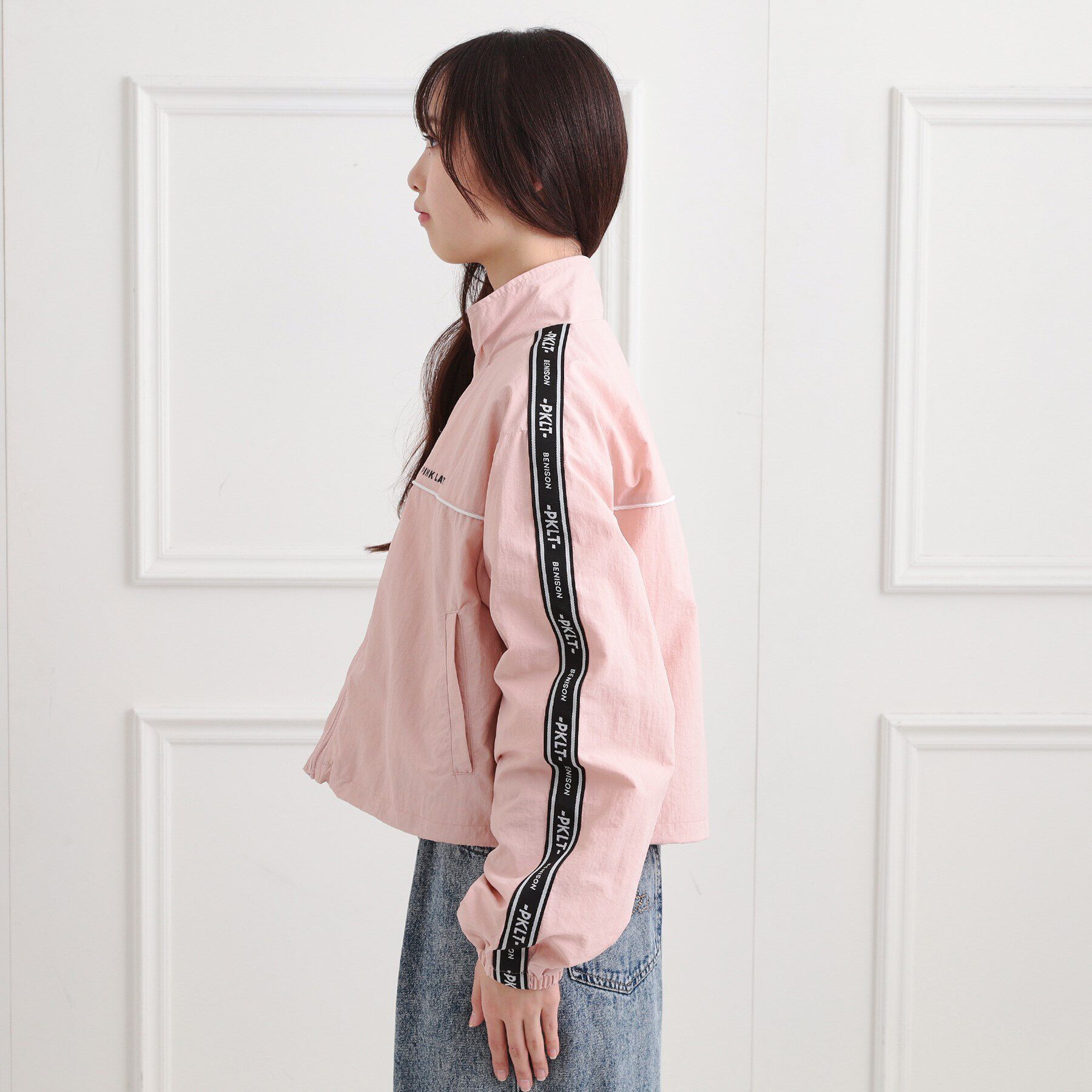 PINK-latte「ロゴラインブルゾン」|ブルゾン・スタジャン|