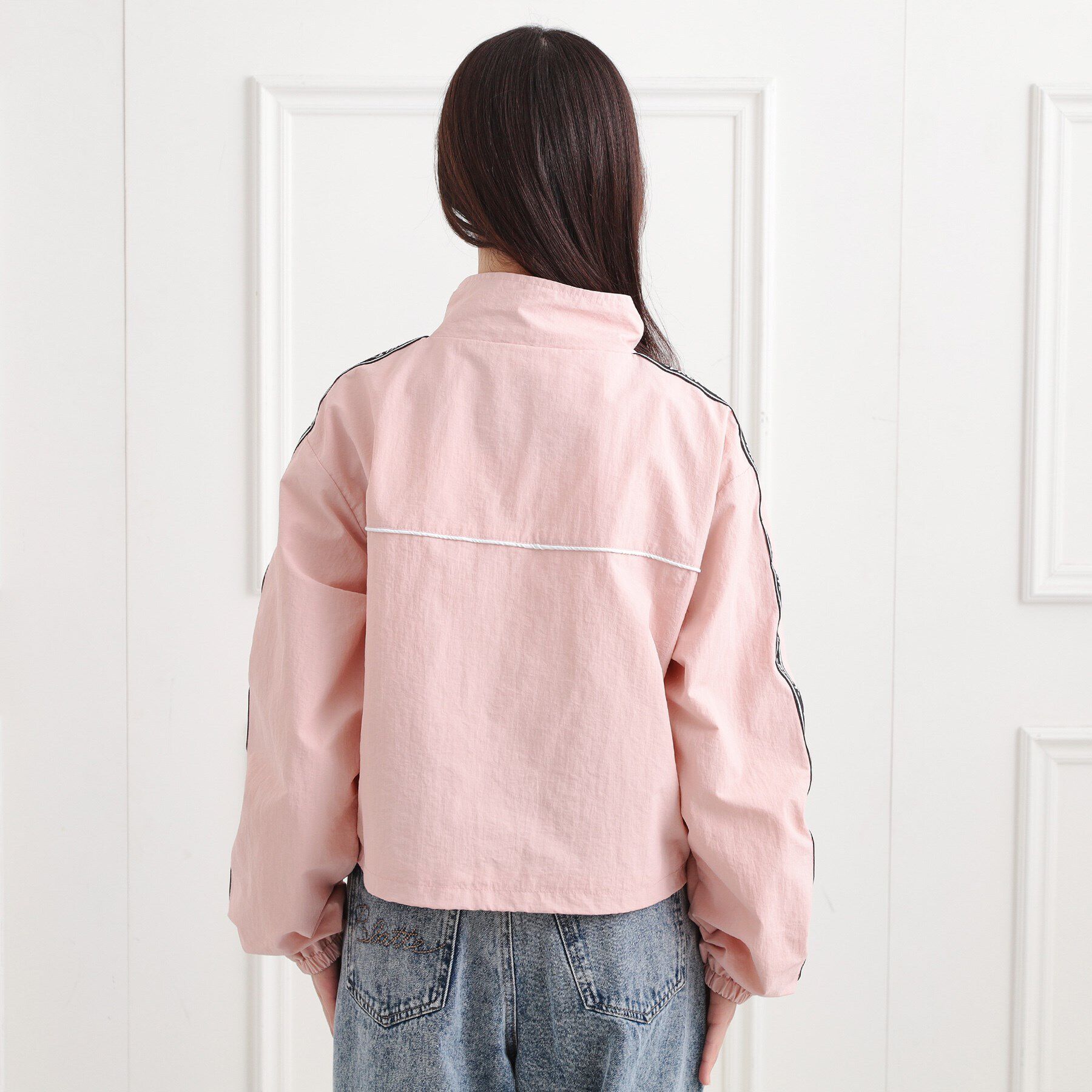 PINK-latte「ロゴラインブルゾン」|ブルゾン・スタジャン|