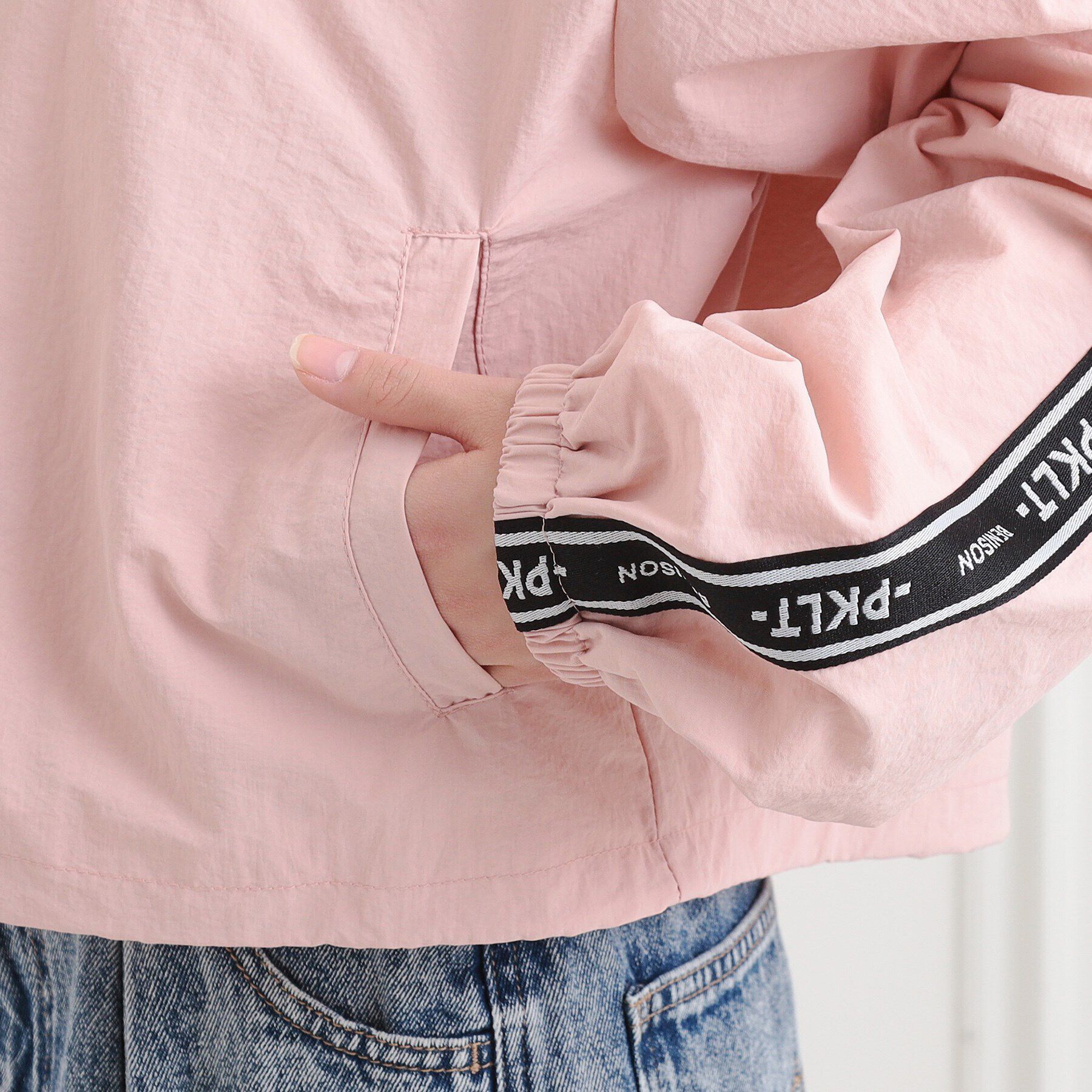 PINK-latte「ロゴラインブルゾン」|ブルゾン・スタジャン|