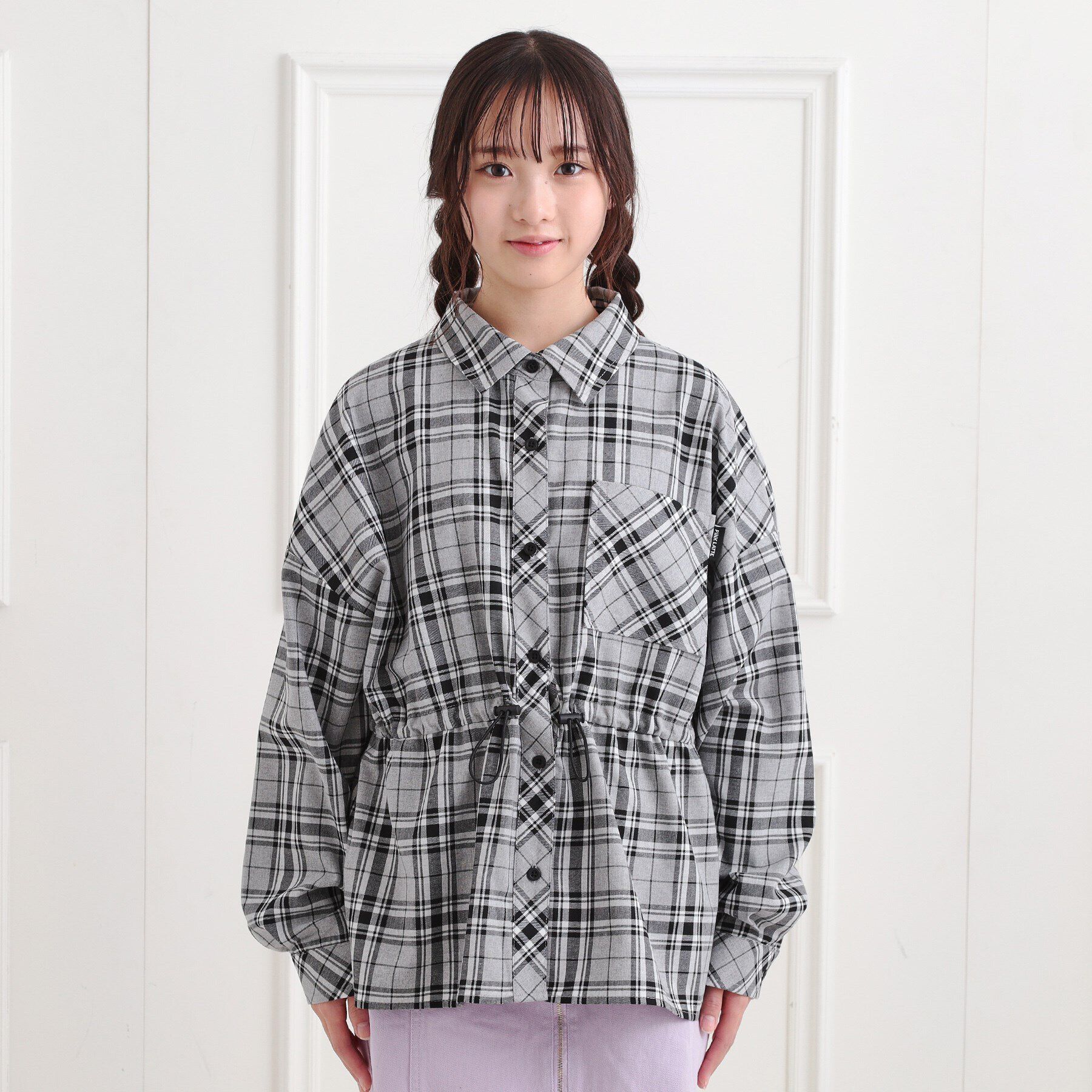 PINK-latte「【セットアイテム】チェックシャツ＋ロンT」|シャツ・ブラウス|
