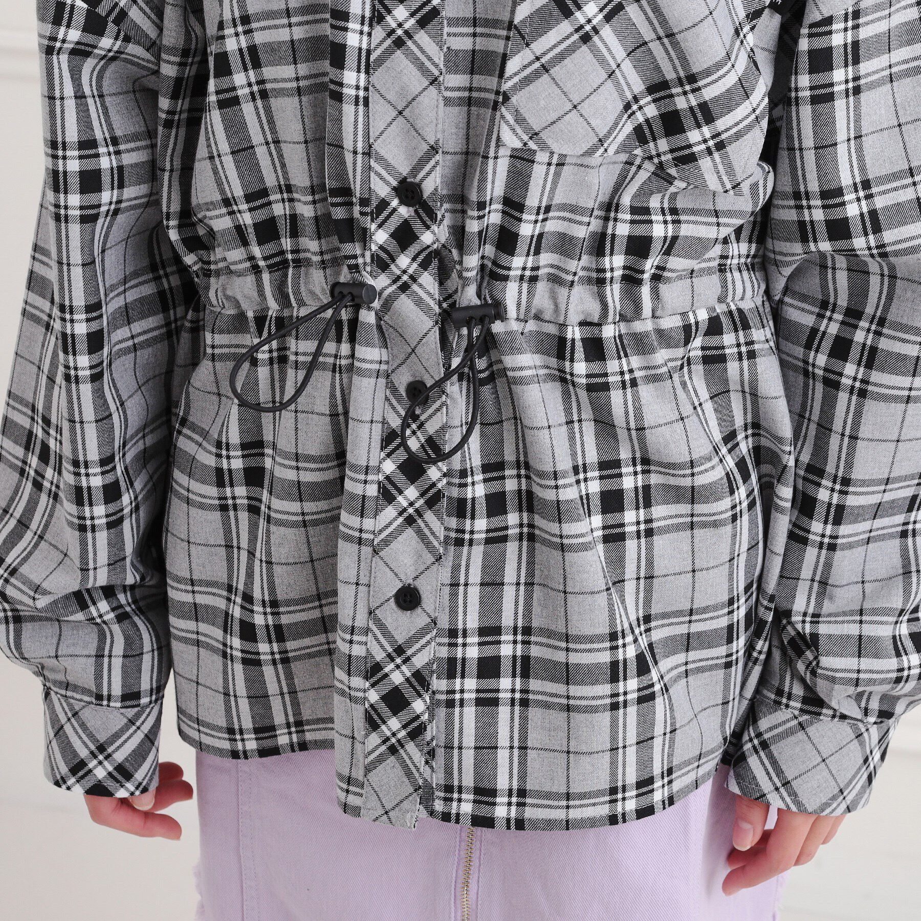 PINK-latte「【セットアイテム】チェックシャツ＋ロンT」|シャツ・ブラウス|