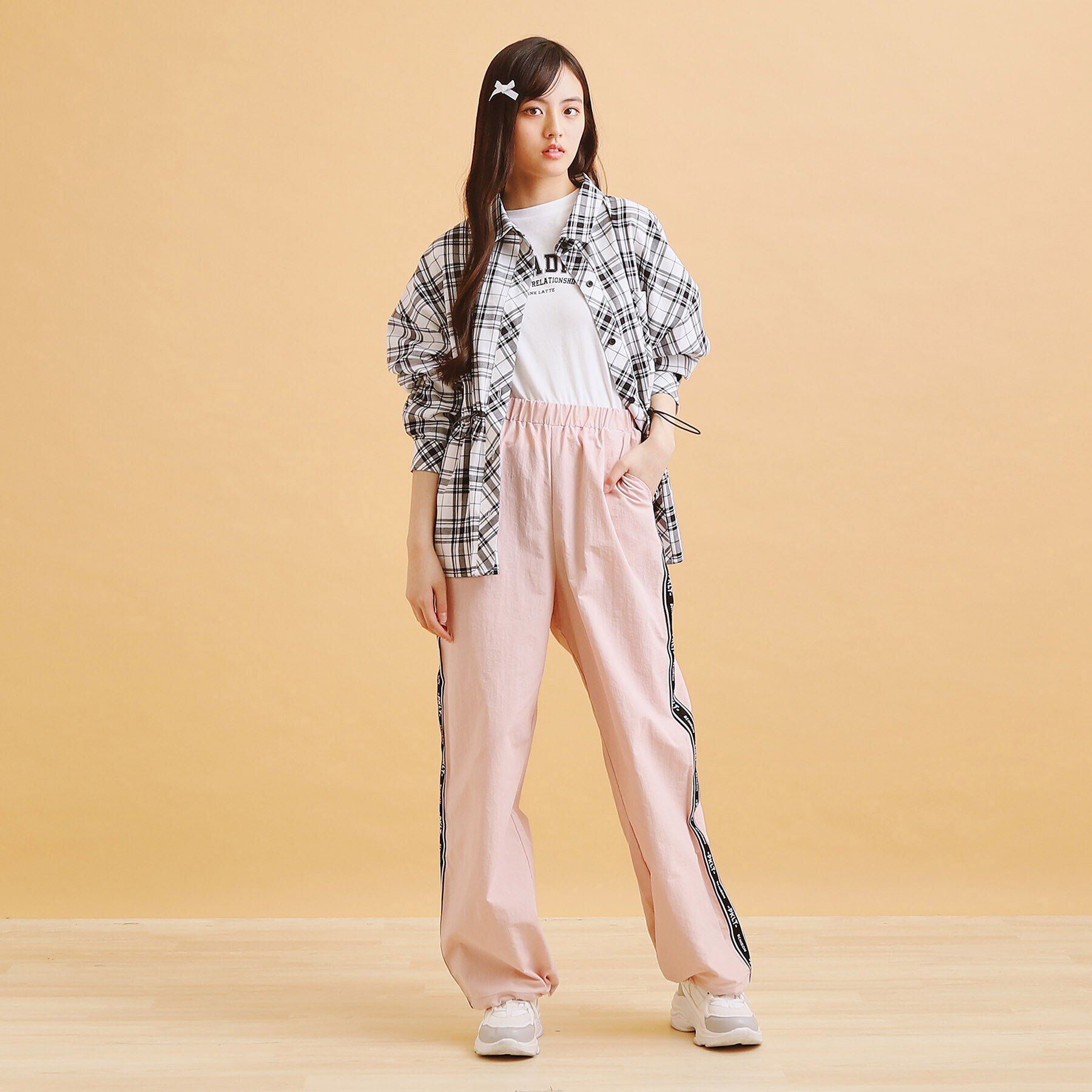 PINK-latte「ロゴラインパラシュートパンツ」|その他|