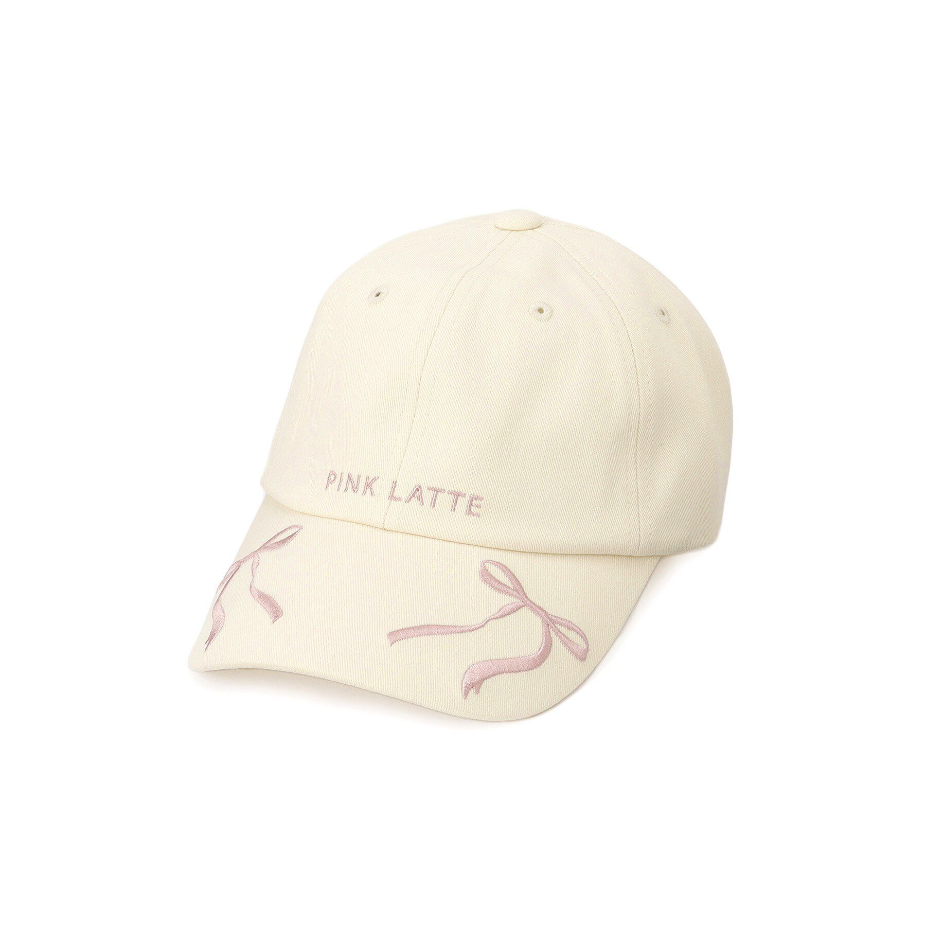 PINK-latte「リボン刺繍キャップ」|キャップ・キャスケット|