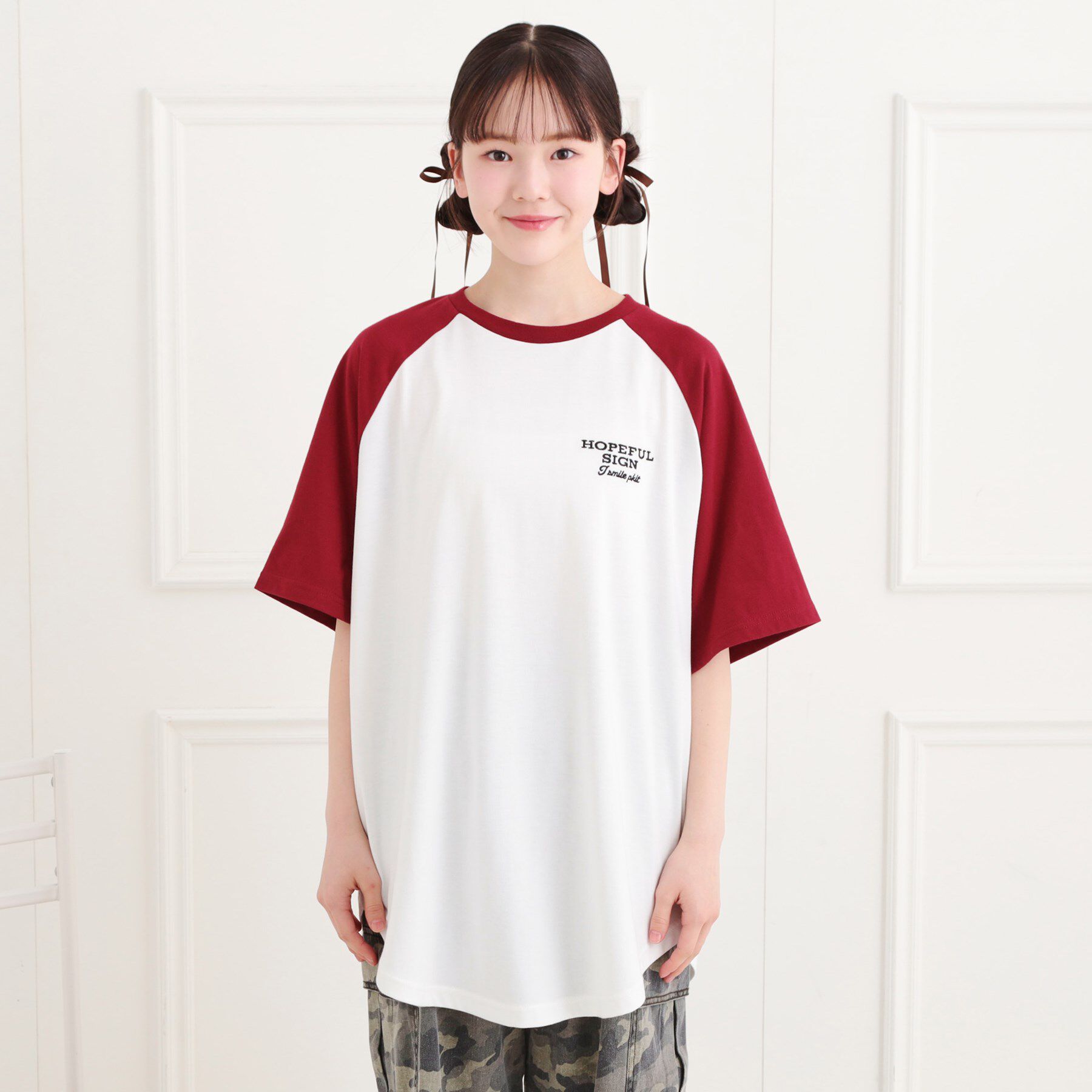 PINK-latte「ワッペン風チュニックTシャツ」|チュニック|