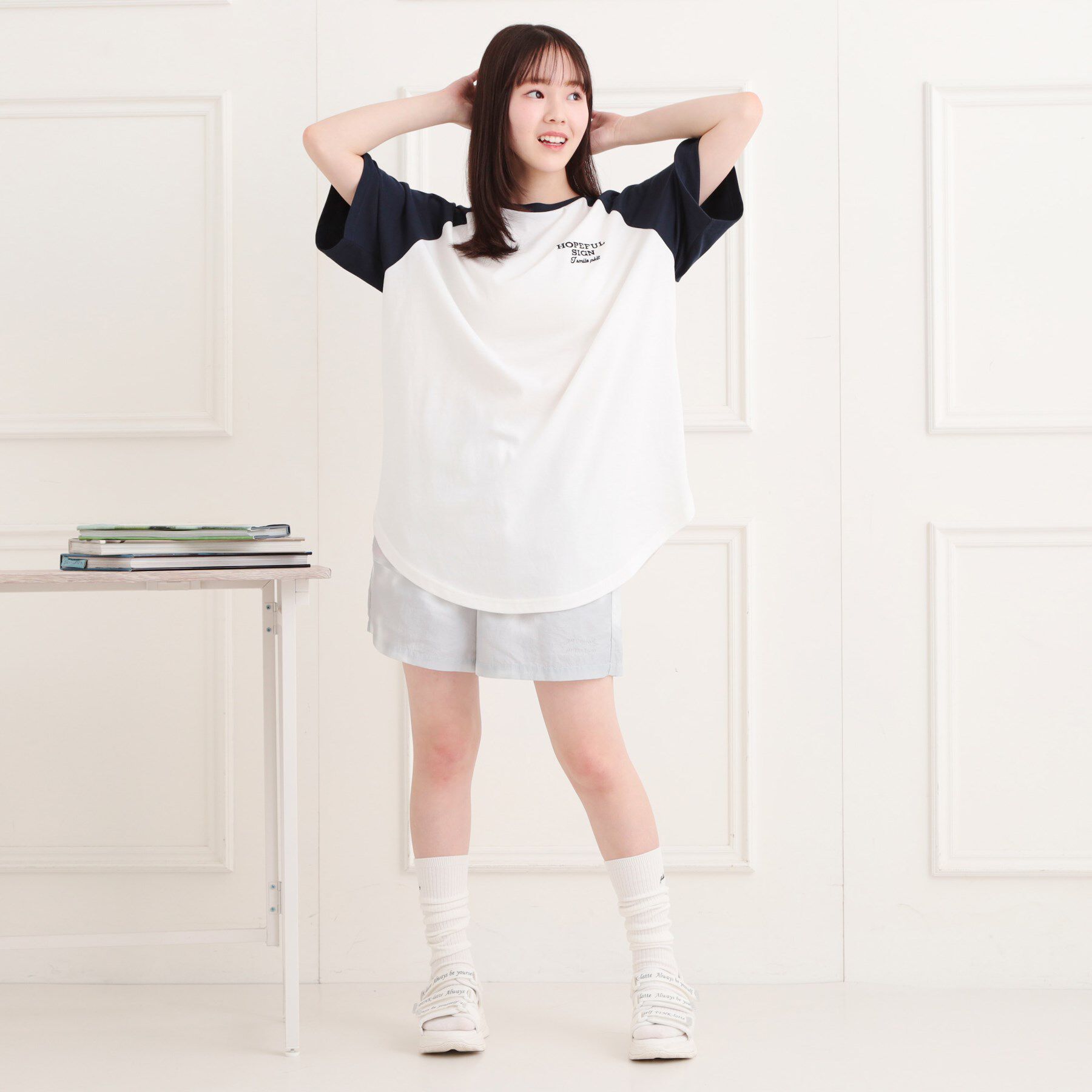 PINK-latte「ワッペン風チュニックTシャツ」|チュニック|