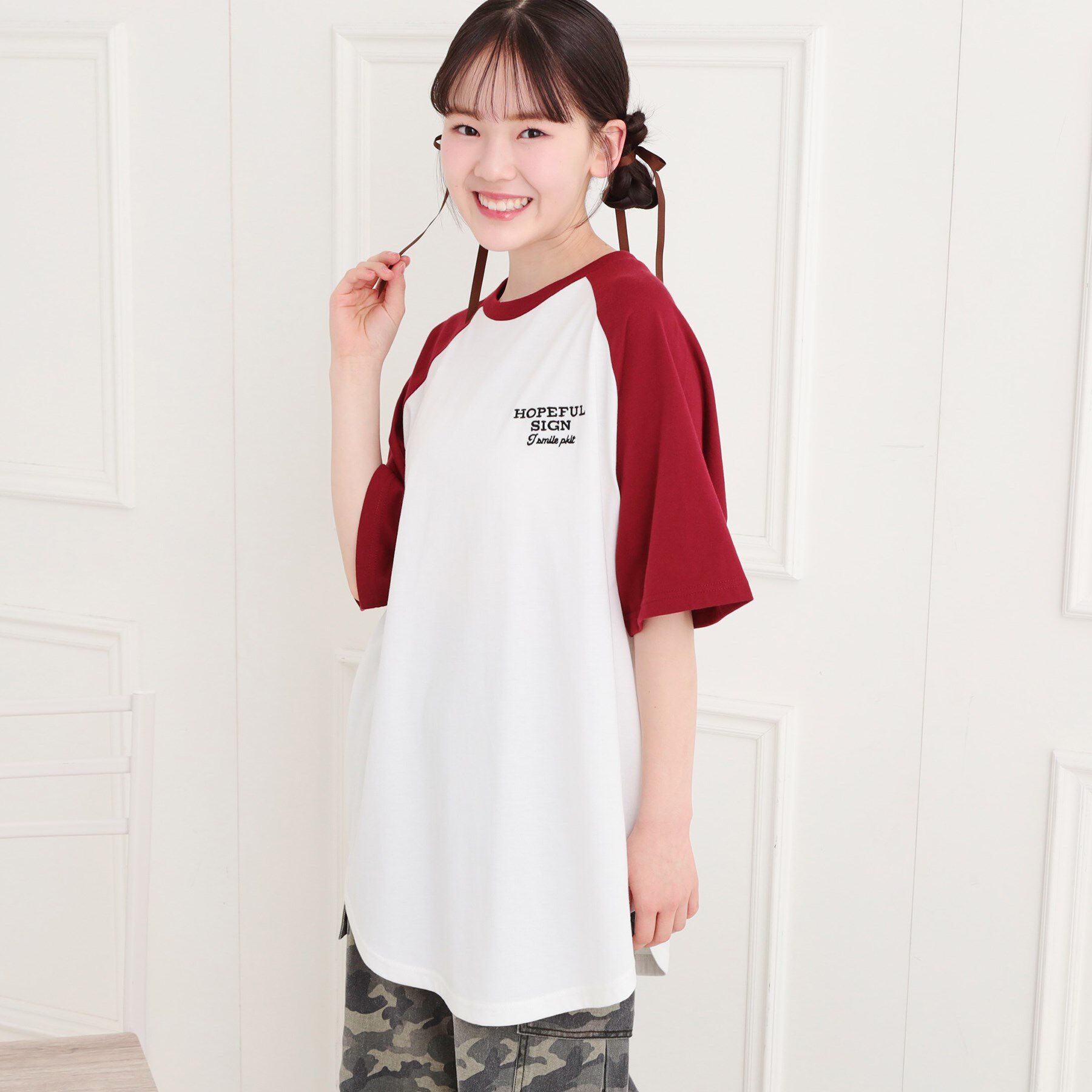 PINK-latte「ワッペン風チュニックTシャツ」|チュニック|