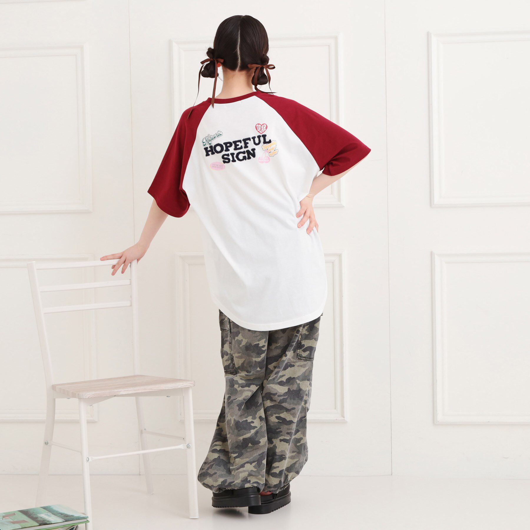 PINK-latte「ワッペン風チュニックTシャツ」|チュニック|