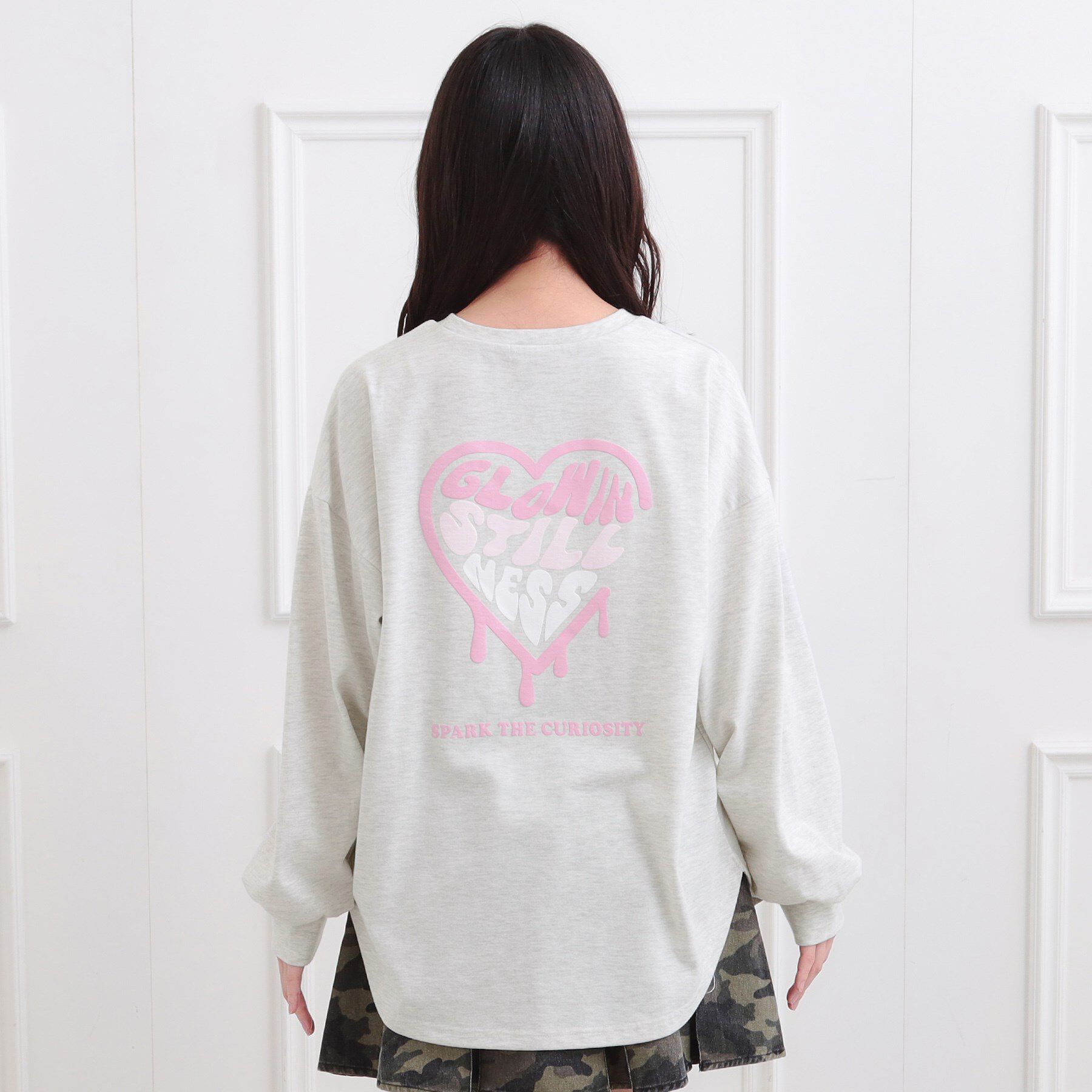 PINK-latte「メルトハートビッグチュニックロンT」|Tシャツ・カットソー|