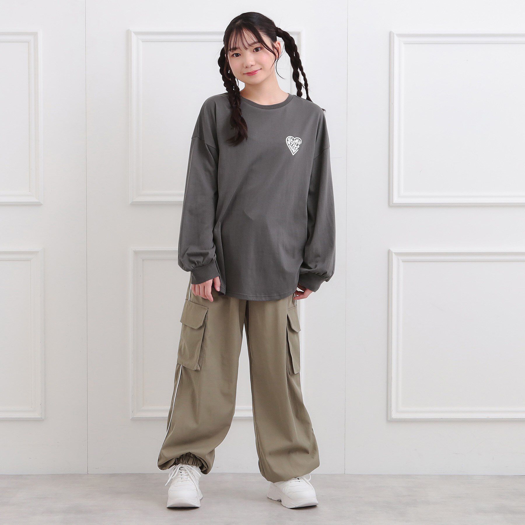 PINK-latte「メルトハートビッグチュニックロンT」|Tシャツ・カットソー|