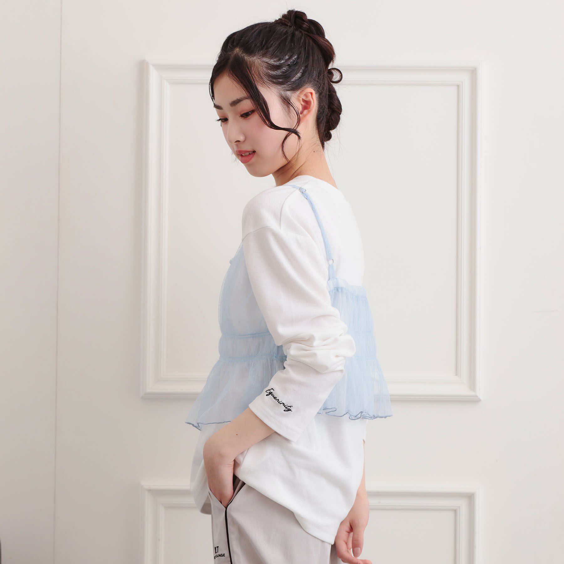 PINK-latte「ドットチュールキャミ＋ロンTセット」|その他|