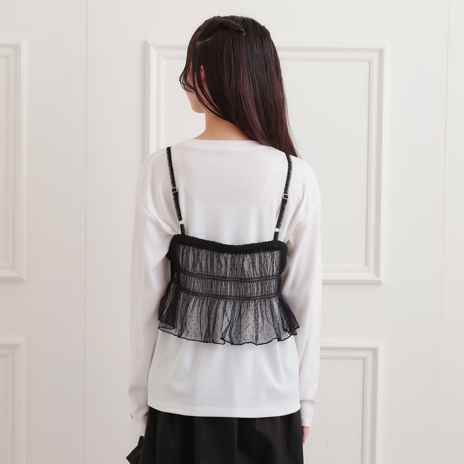 PINK-latte「ドットチュールキャミ＋ロンTセット」|その他|