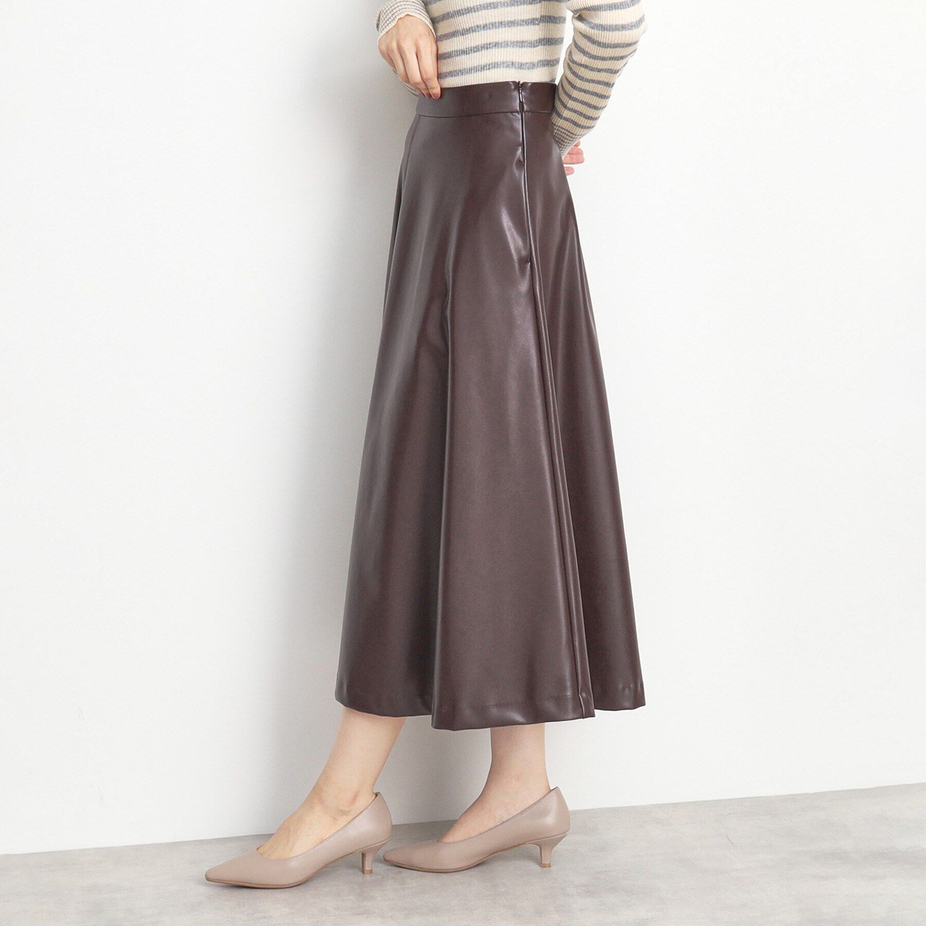 THE SHOP TK「合皮フレアスカート」|スカート|