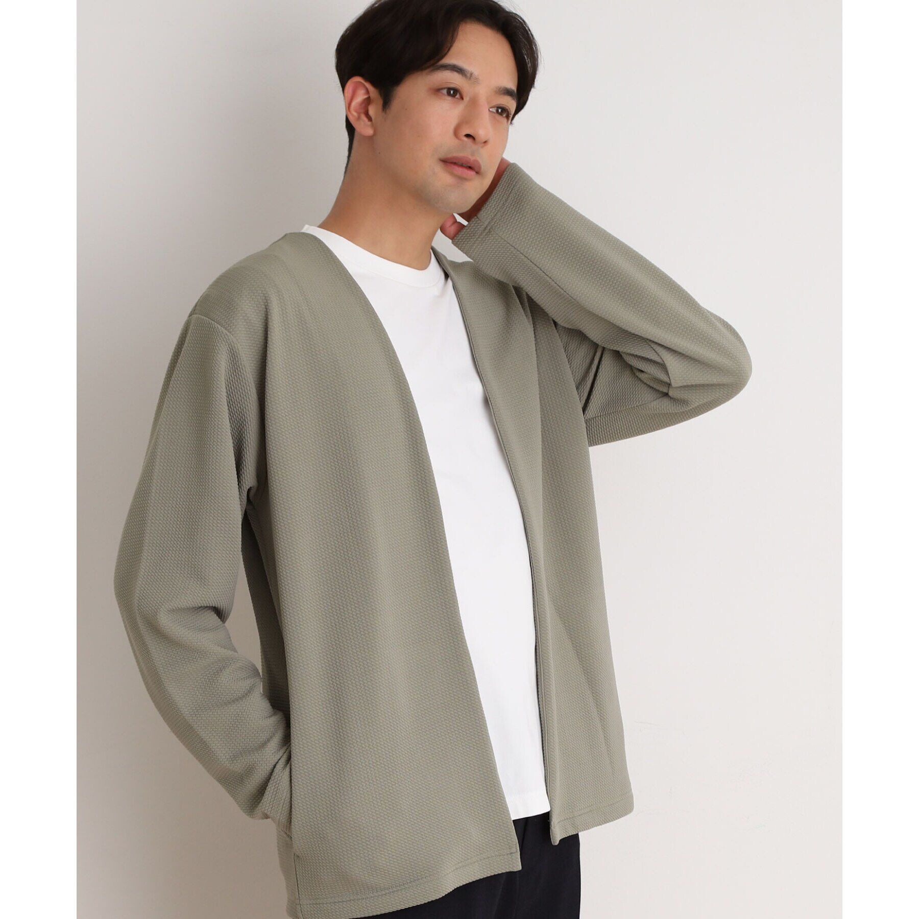 THE SHOP TK「ミニフクレアンサンブルカーディガン 【長袖カーディガン＋半袖Tシャツセットアイテム】」|カーディガン|