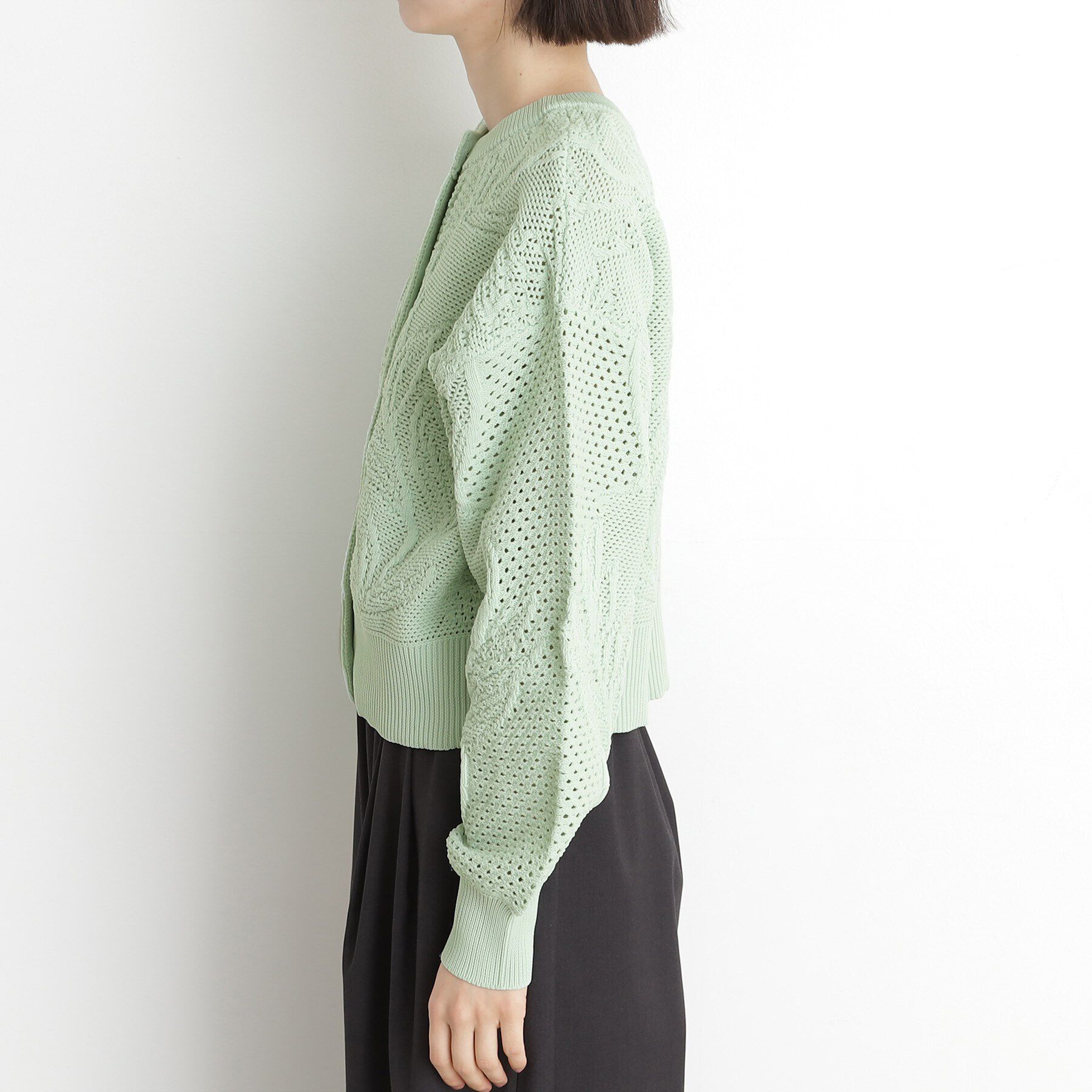 THE SHOP TK「レース編みカーディガン【前後2WAY】」|ニット・セーター|