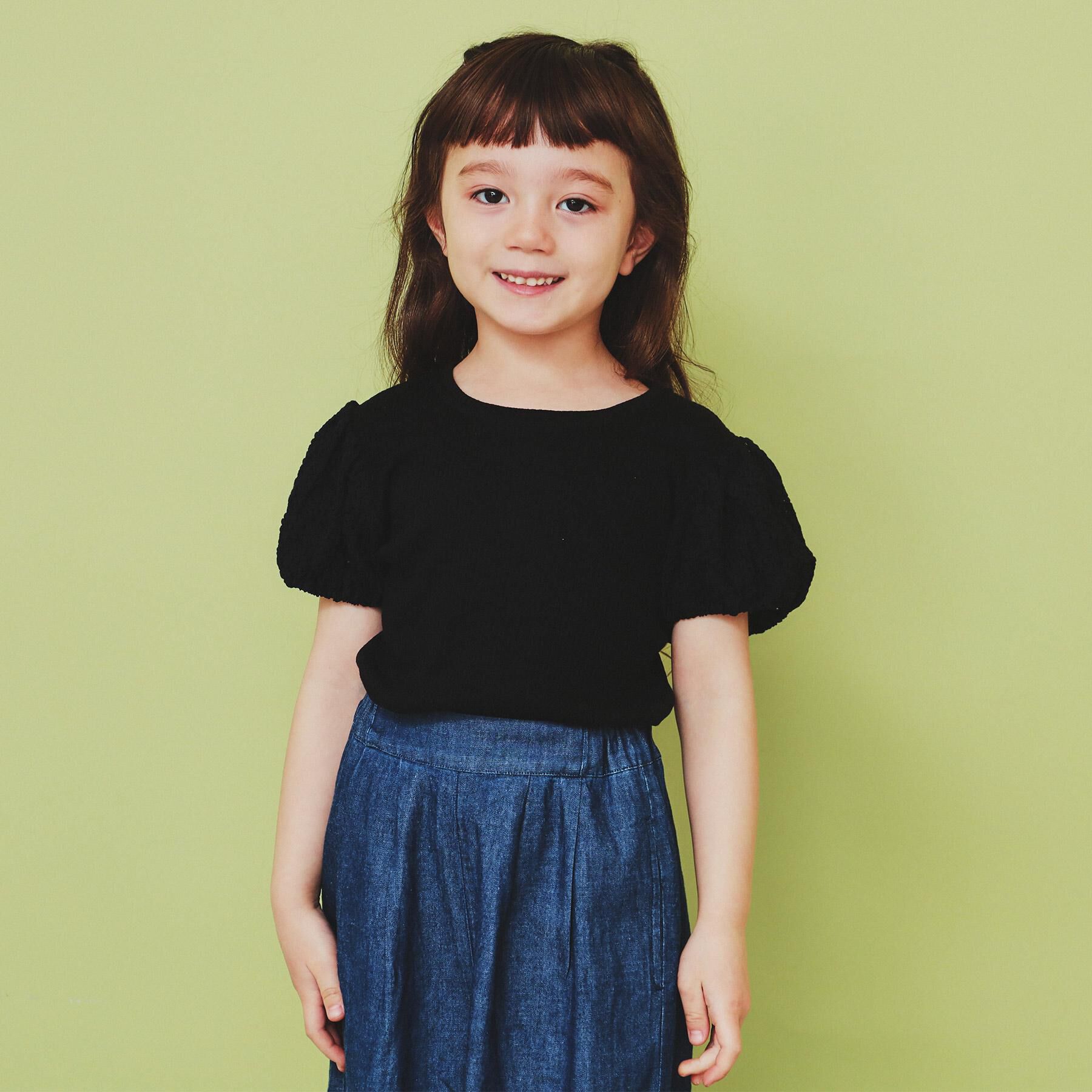 THE SHOP TK「【100-150】バルーンスリーブ半袖プルオーバー/洗濯機OK」|Tシャツ・カットソー|