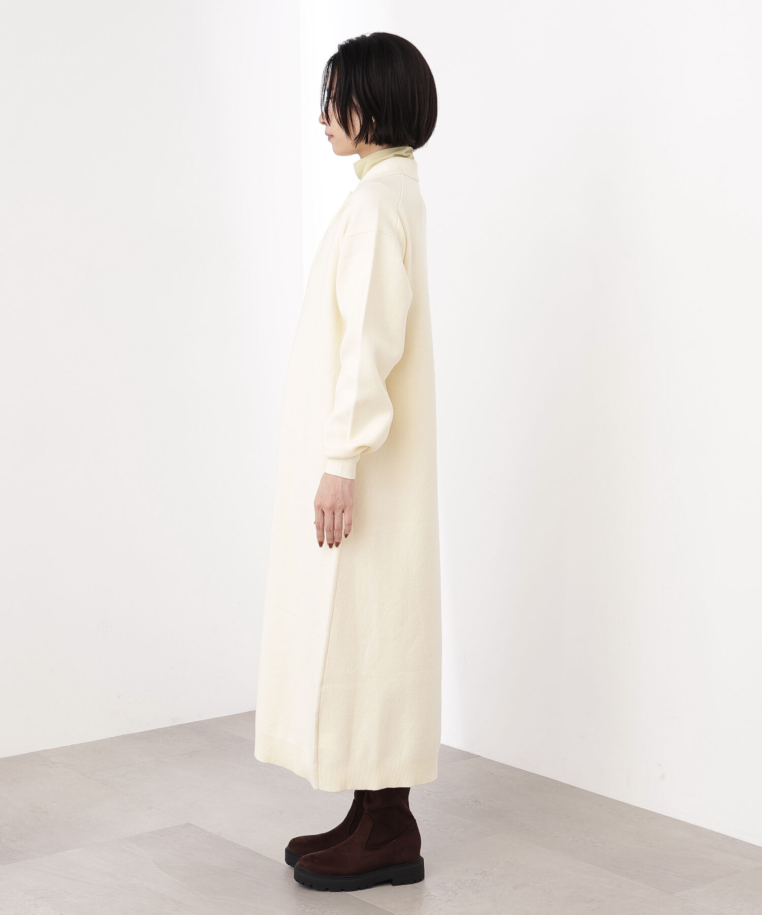  「スキッパーネックニットワンピース」|スカート|