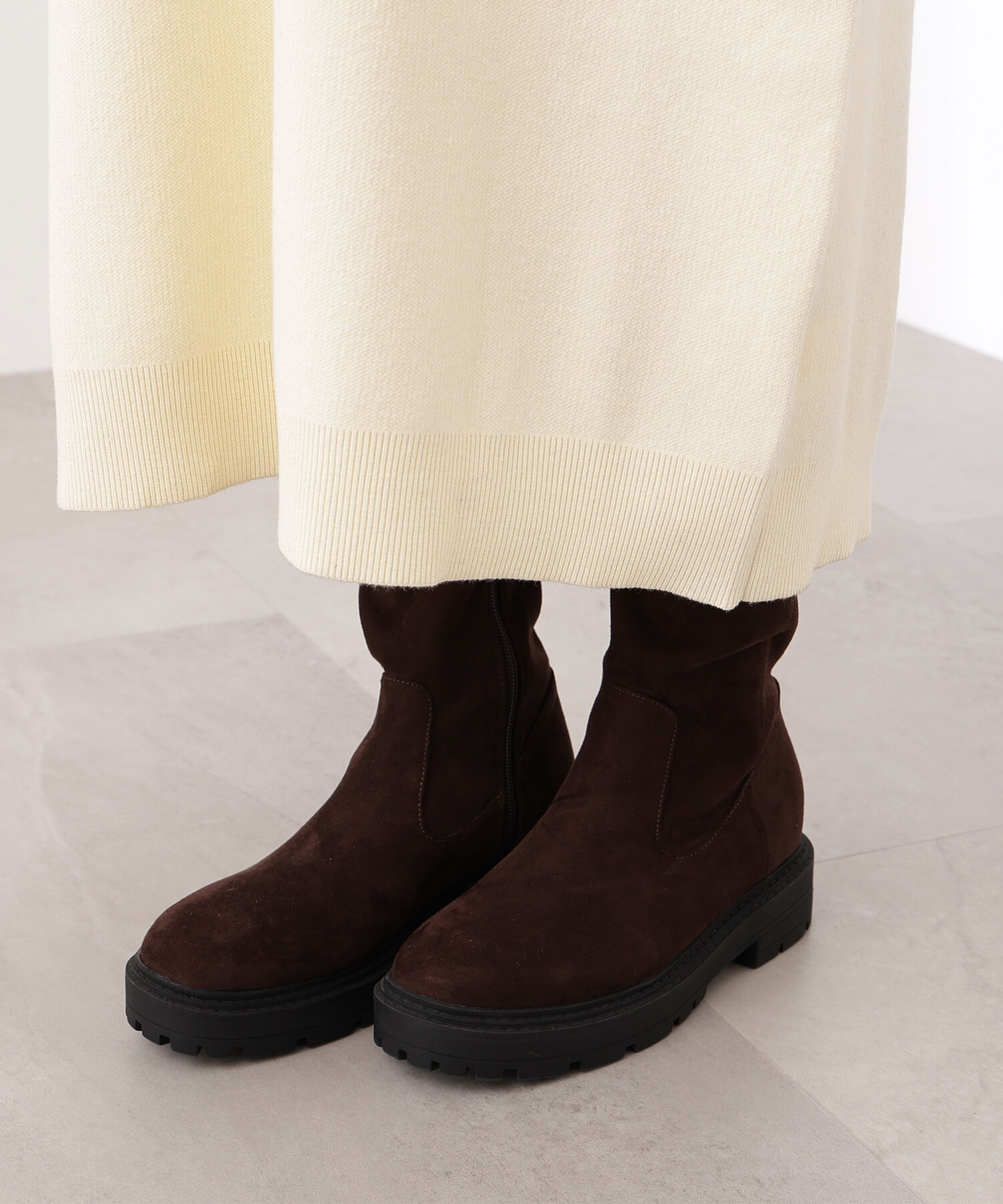  「スキッパーネックニットワンピース」|スカート|