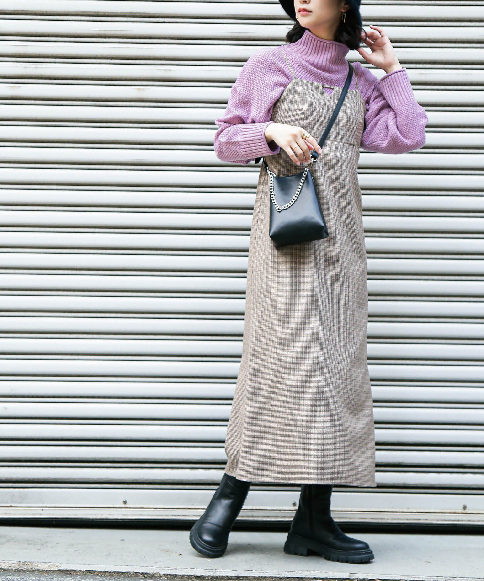  「4者混鹿の子ショート丈タートルネックニット」|ニット・セーター|