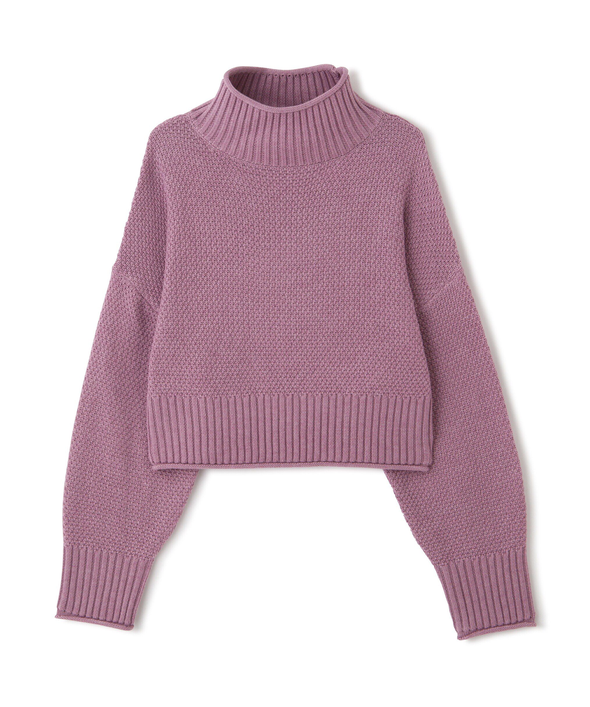  「4者混鹿の子ショート丈タートルネックニット」|ニット・セーター|