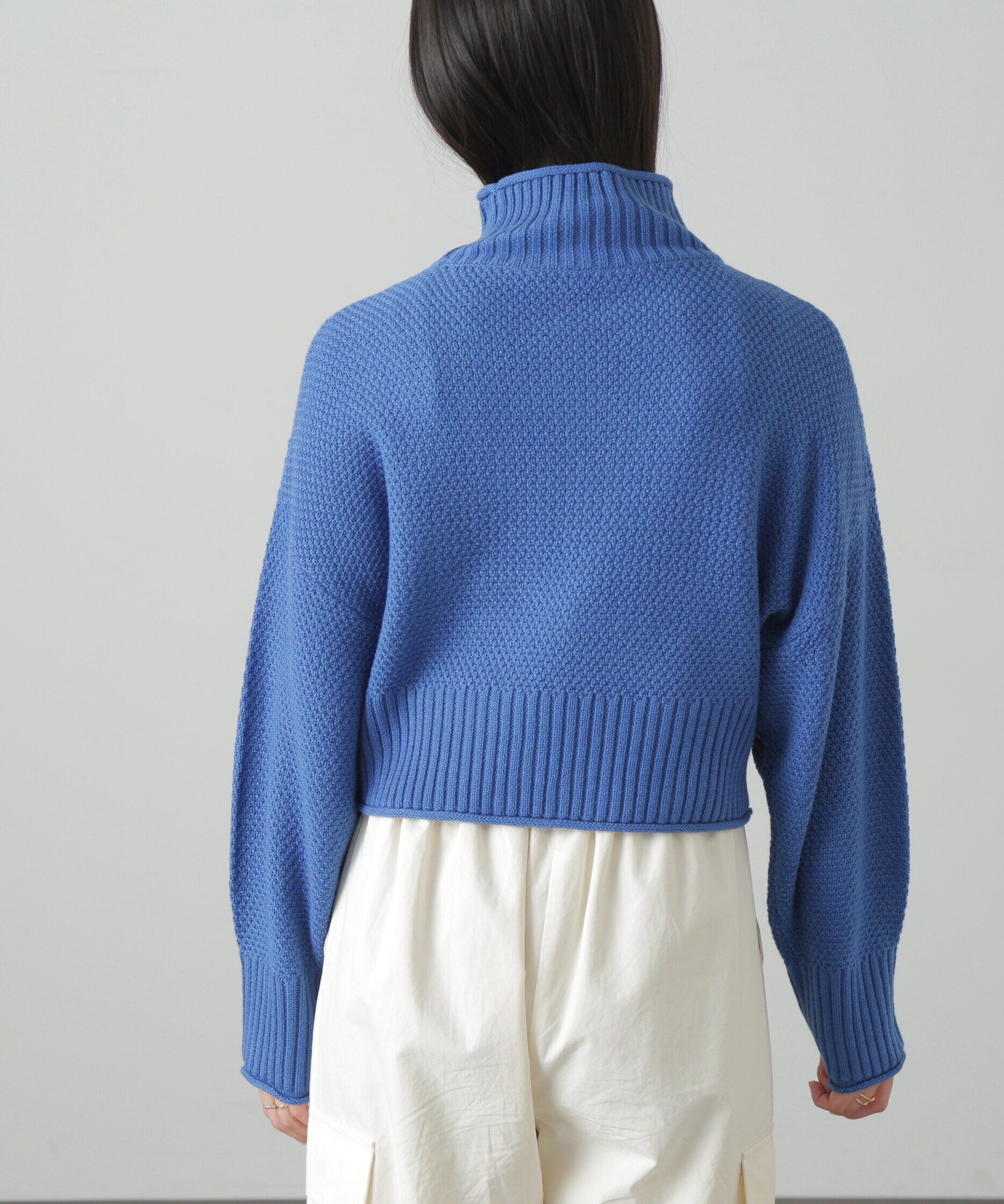  「4者混鹿の子ショート丈タートルネックニット」|ニット・セーター|