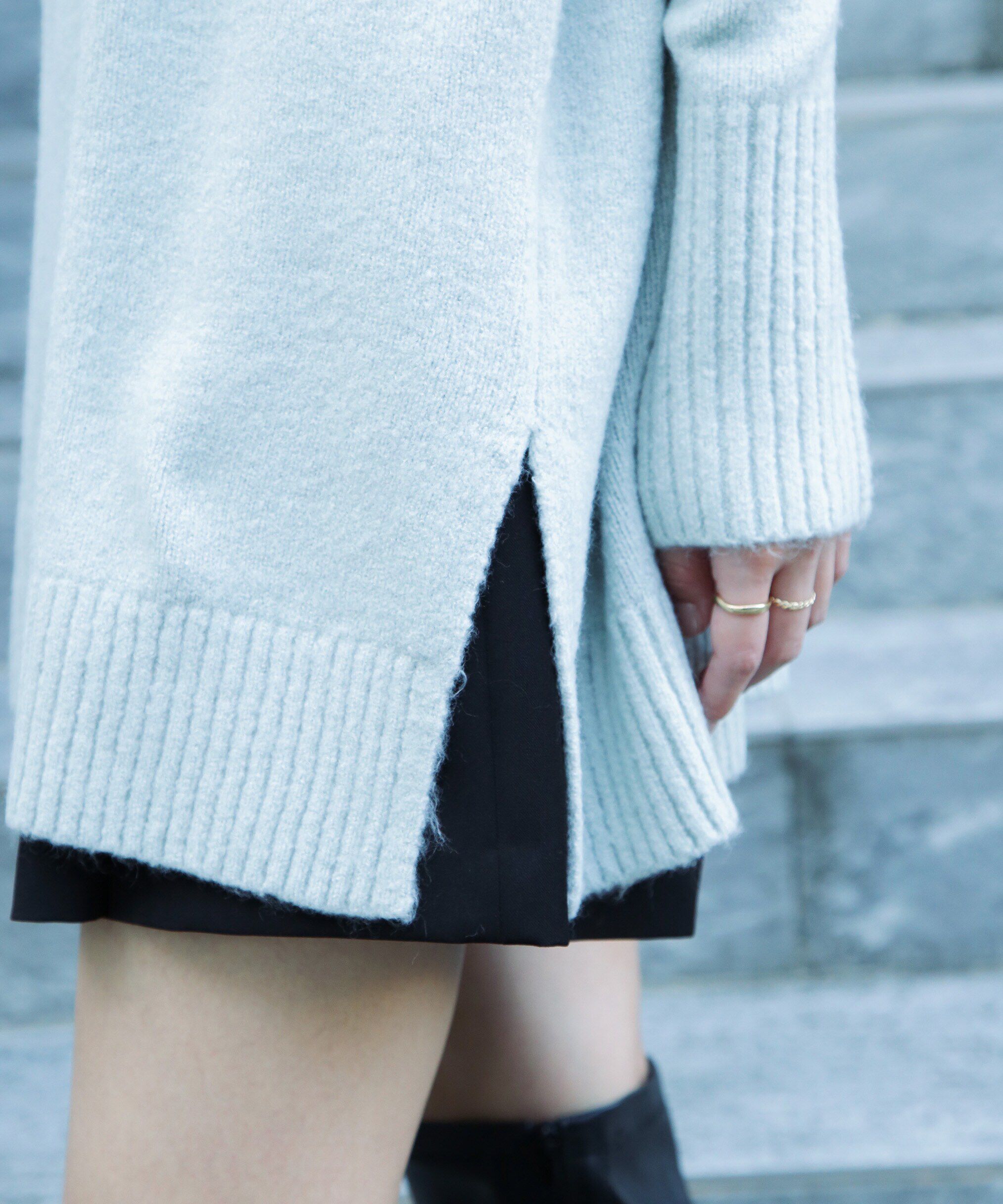  「ブークレハイネックチュニックニット」|ニット・セーター|