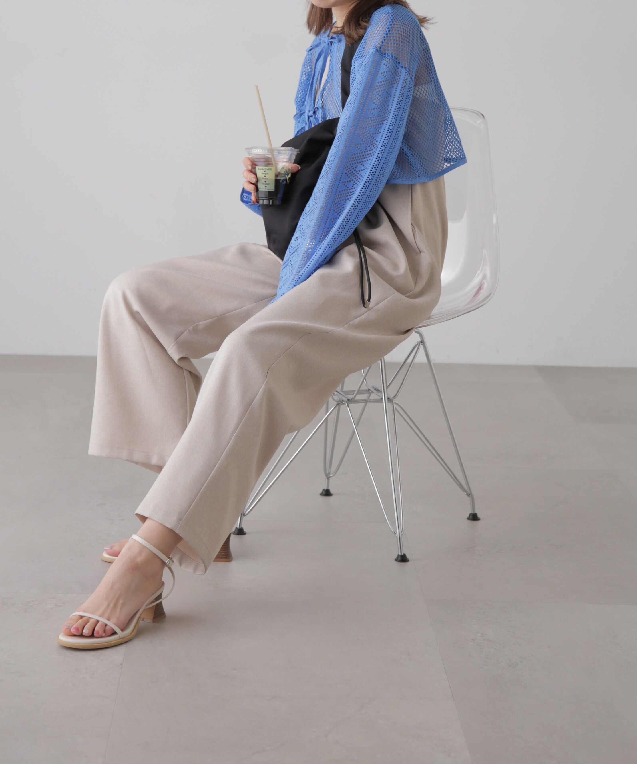  「前後2wayダブルリボンメッシュカーディガン」|シャツ・ブラウス|