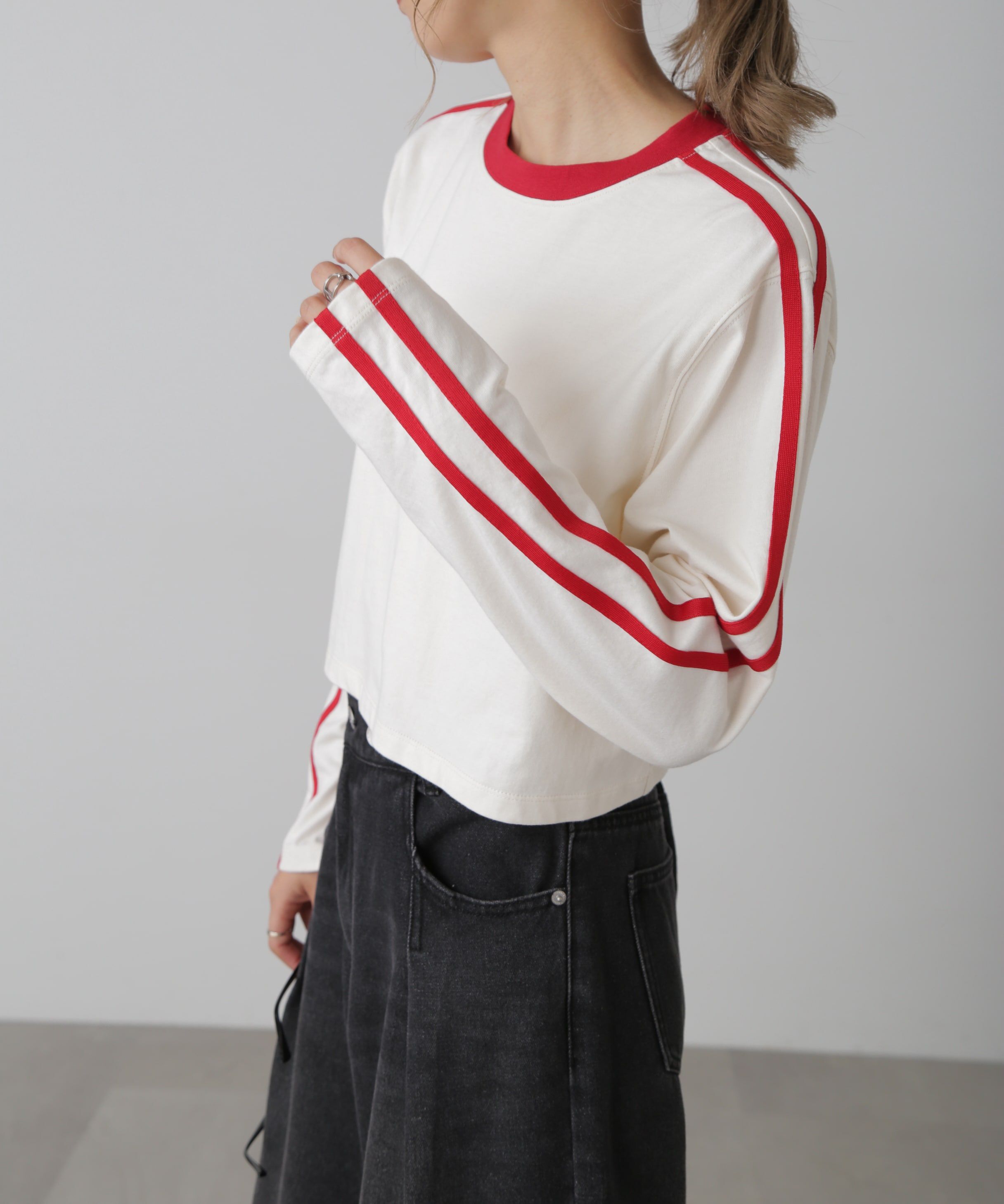  「サイドラインロングTシャツ」|Tシャツ・カットソー|