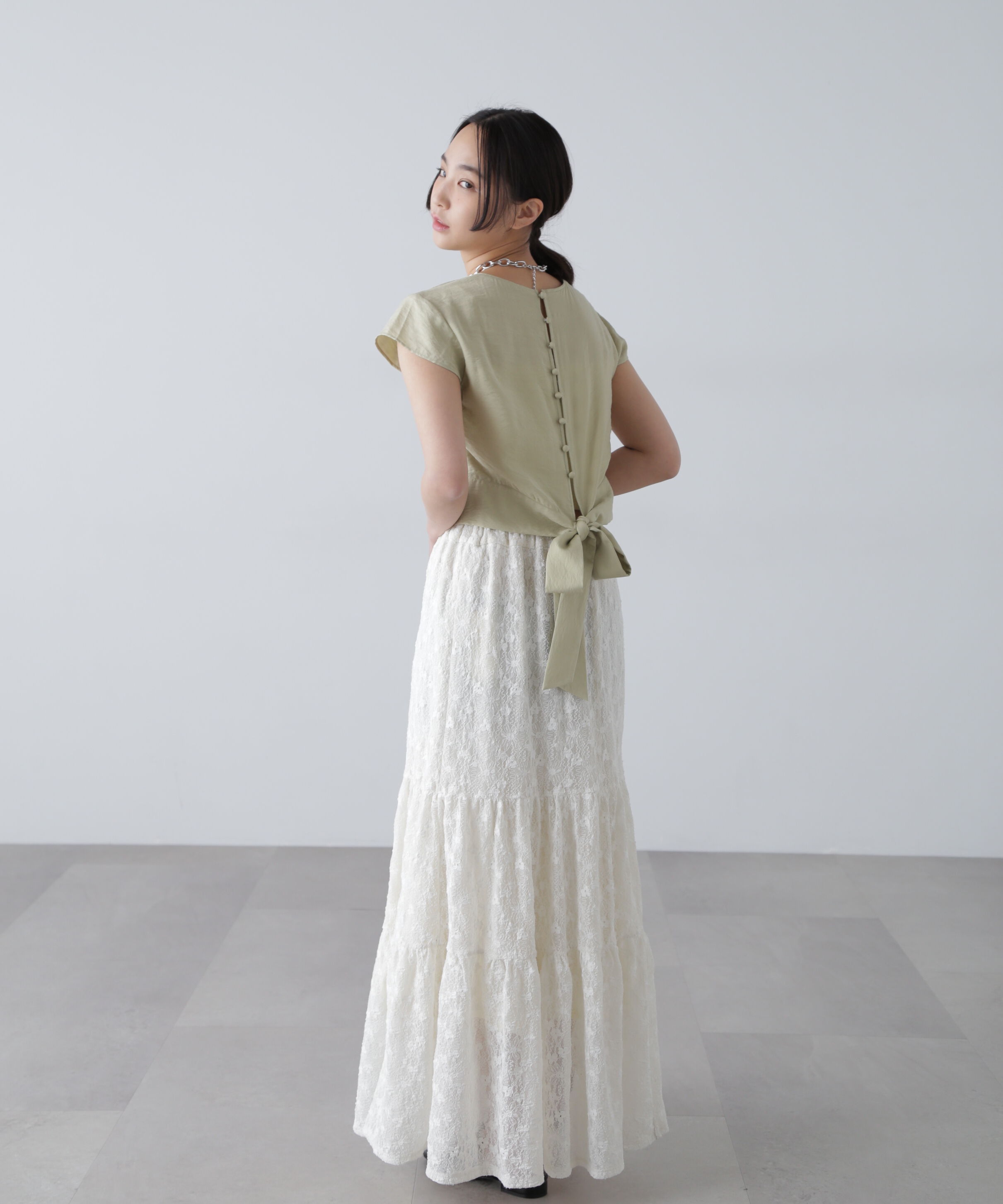  「バックリボンフレンチブラウス」|シャツ・ブラウス|