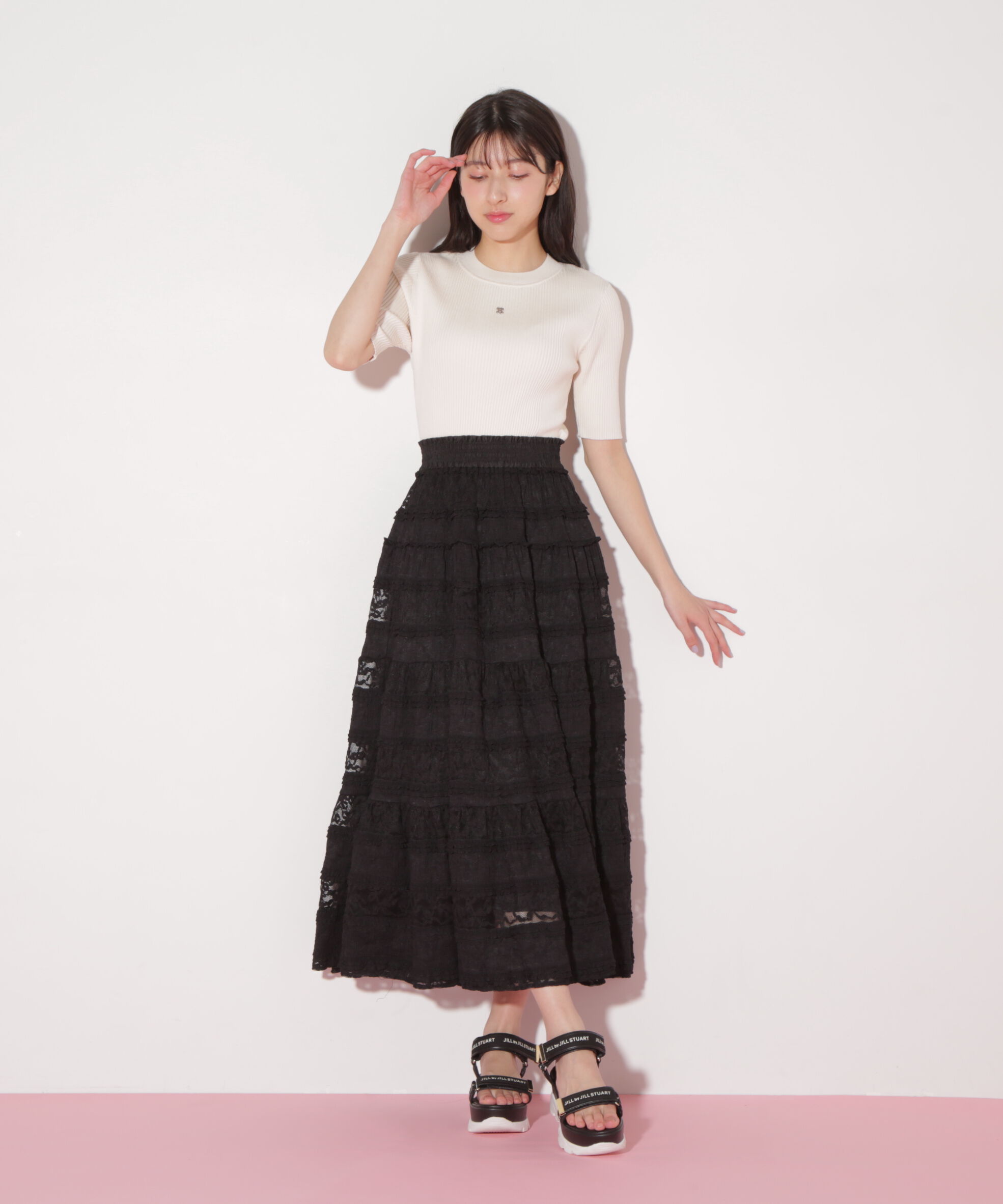  「ティアードレーススカート」|スカート|