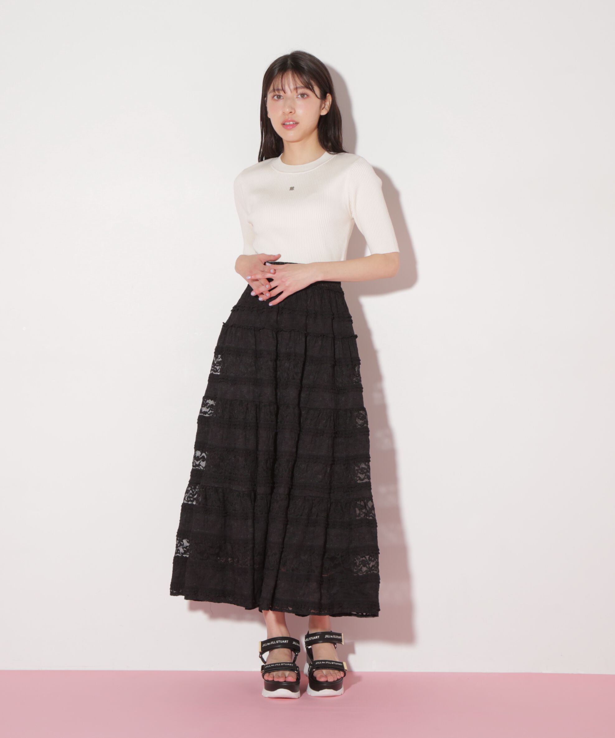  「ティアードレーススカート」|スカート|