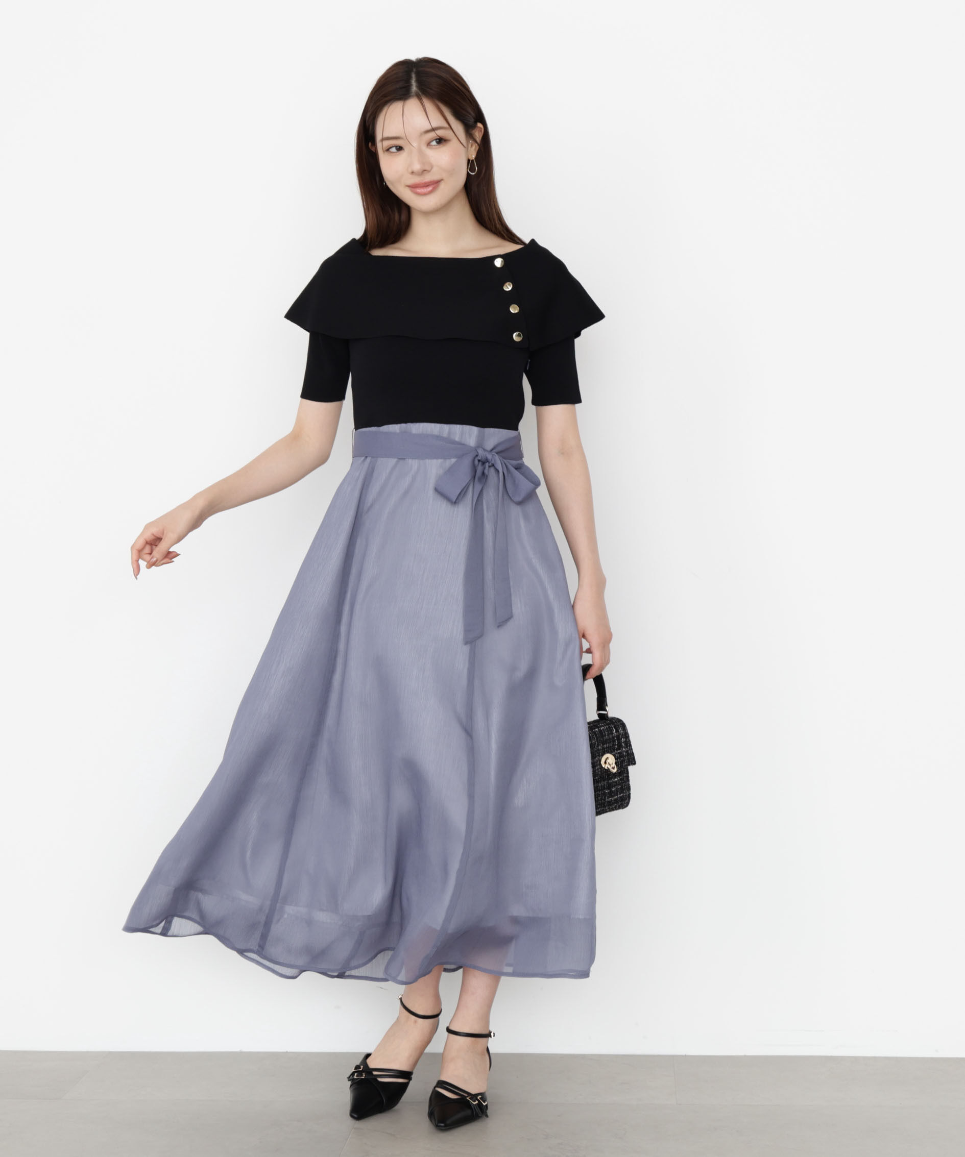 PROPORTION BODY DRESSING「ケープ風ニットドッキングワンピース」|ワンピース|