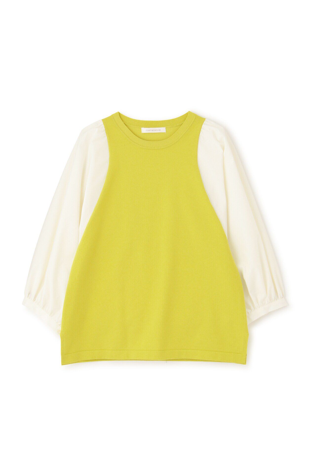  「◆ボリュームスリーブコンビ ニットプルオーバー」|ニット・セーター|