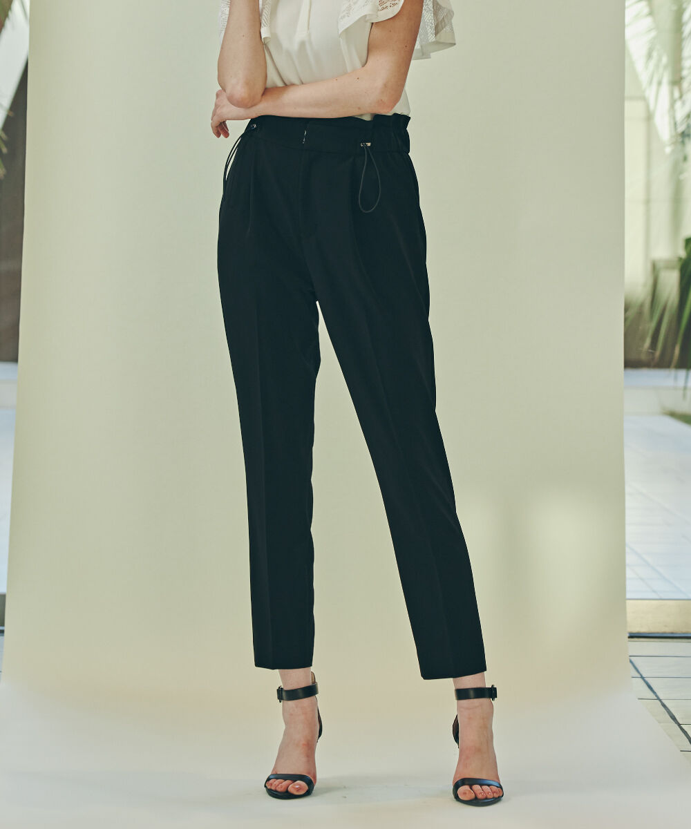  「◆ウエストスピンドルテーパードパンツ」|その他|ブラック