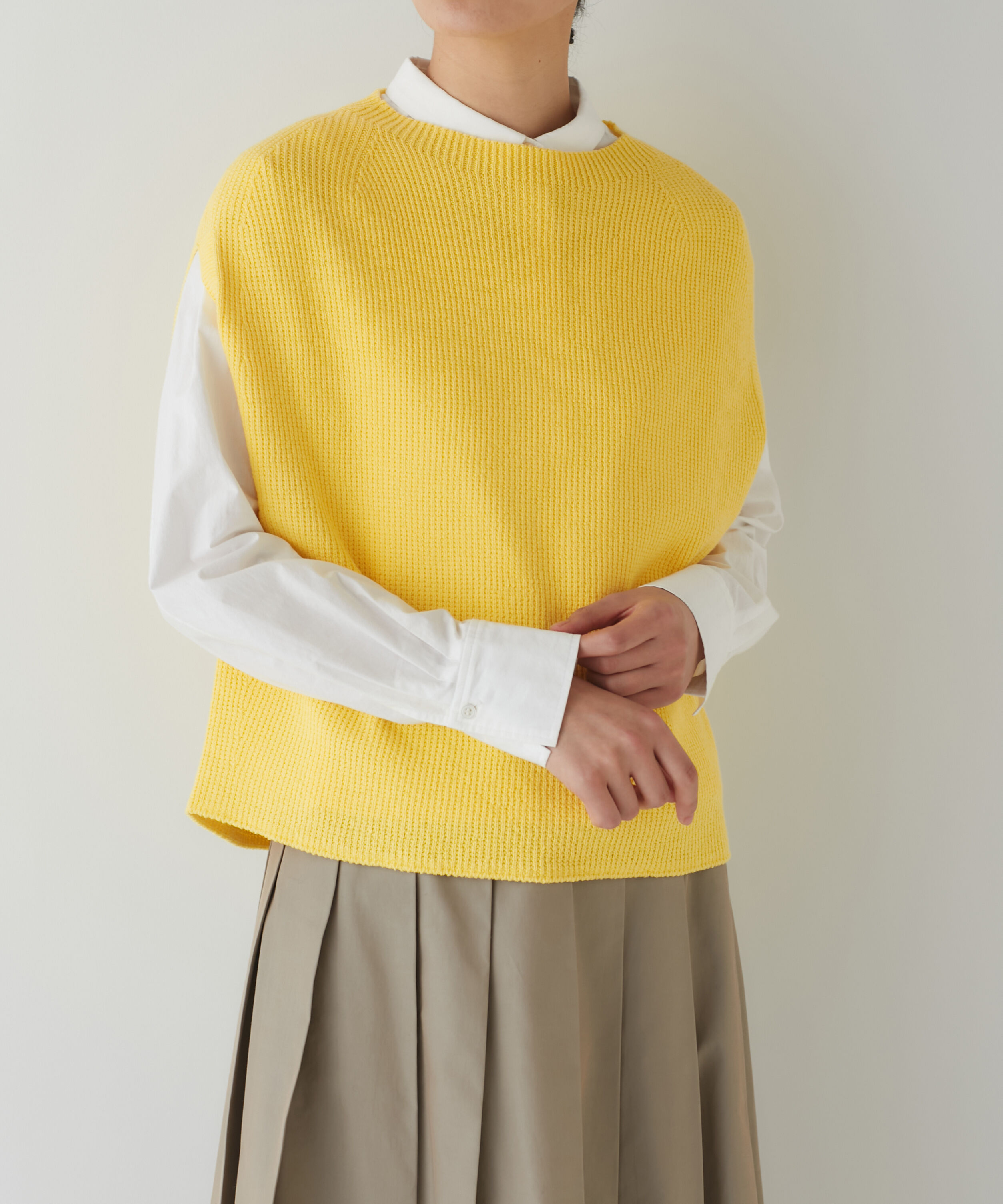  「◆ニットベスト」|ニット・セーター|イエロー