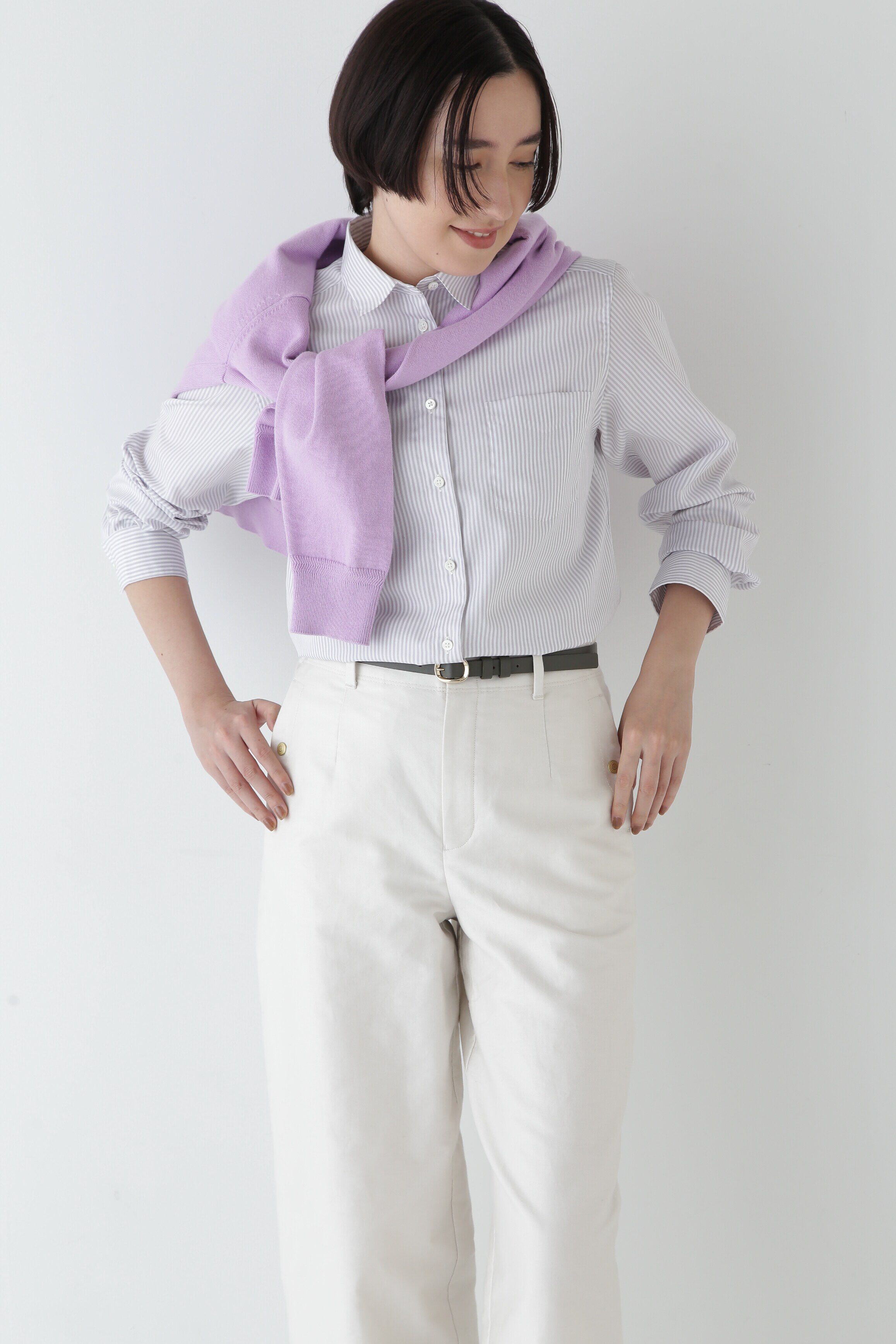  「◆ベーシックカラーストライプシャツ」|シャツ・ブラウス|