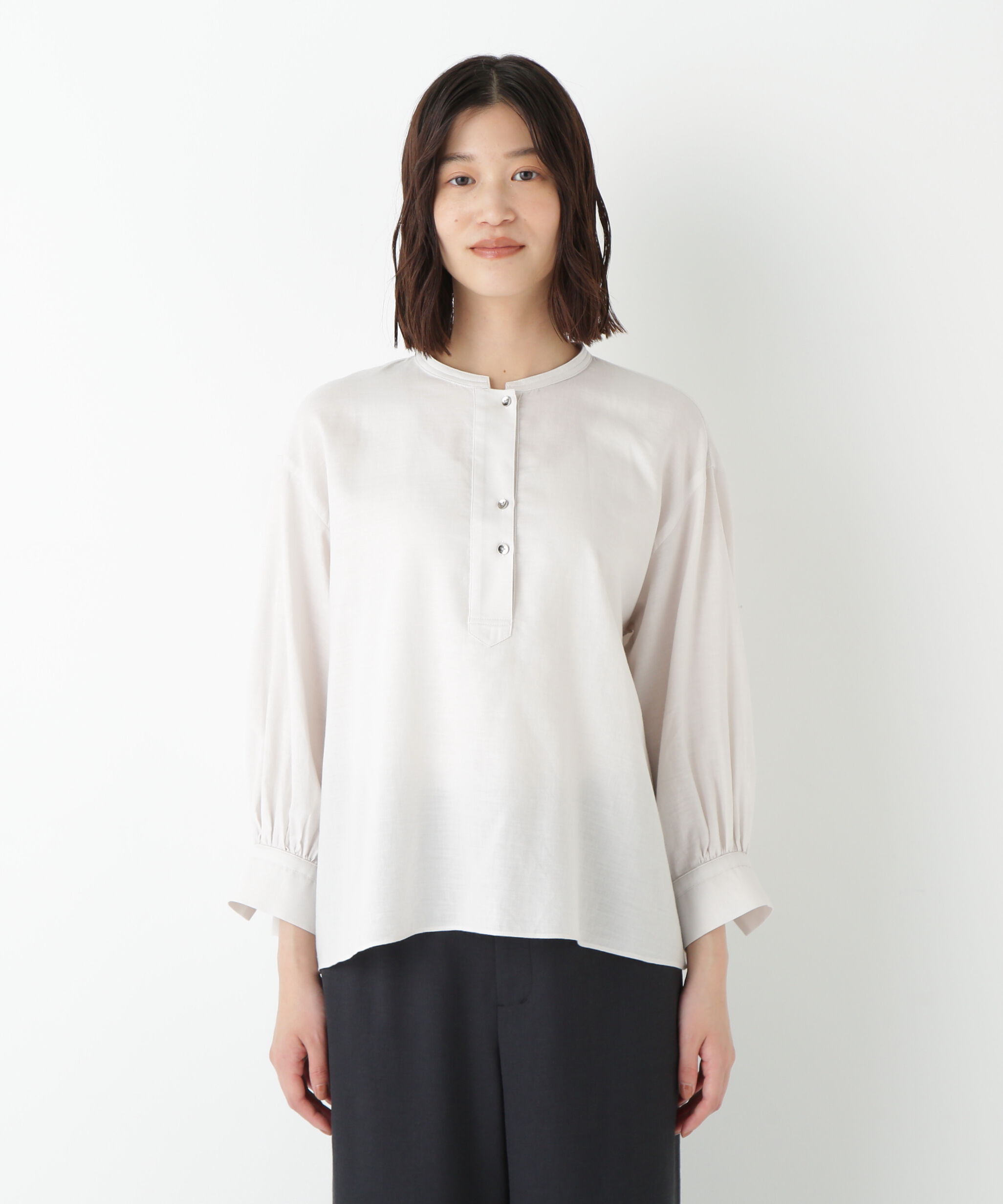  「◆綿シルクスキッパーブラウス」|シャツ・ブラウス|