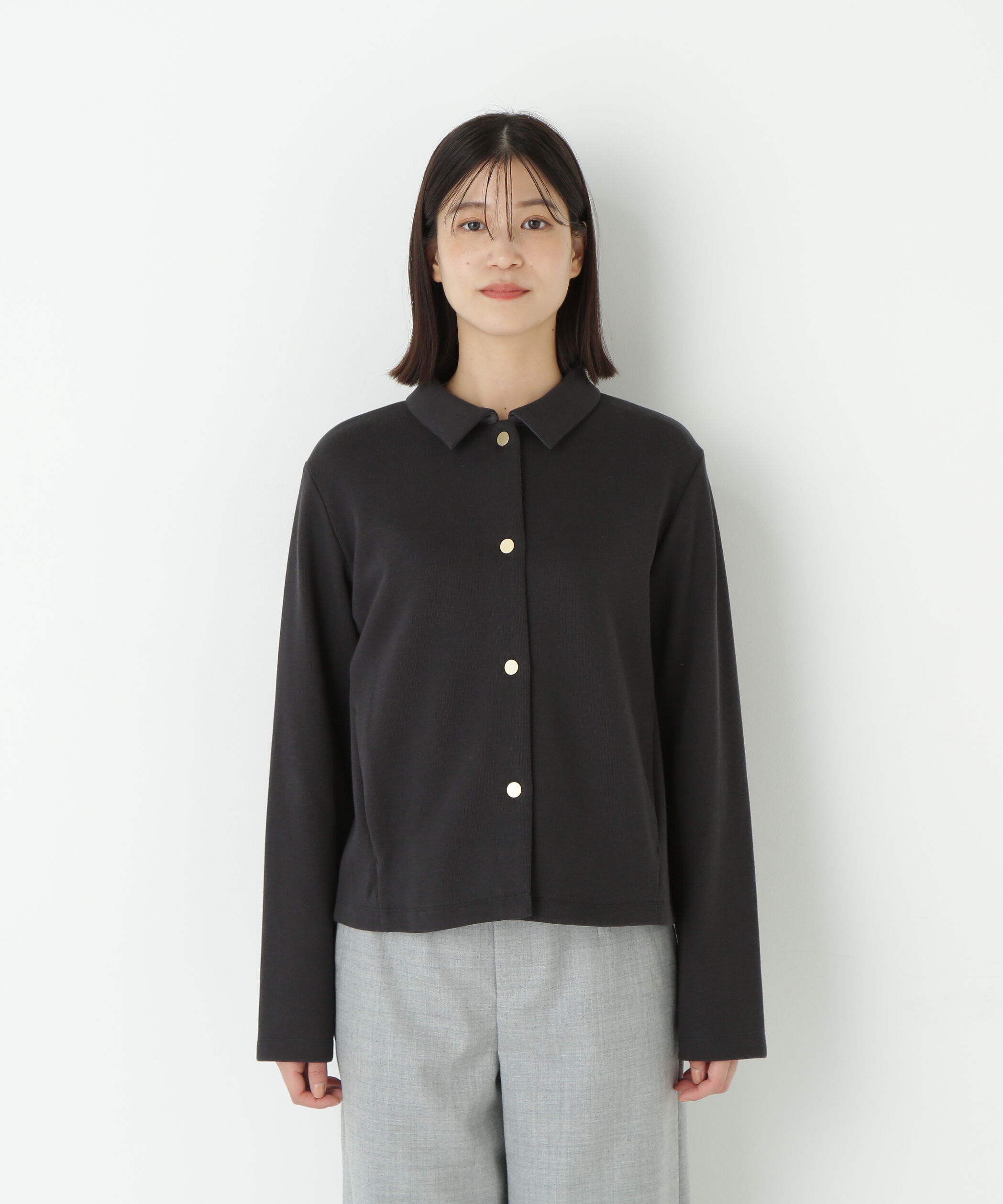  「◆リブダンボールニットステンカラーカーディガン」|Tシャツ・カットソー|