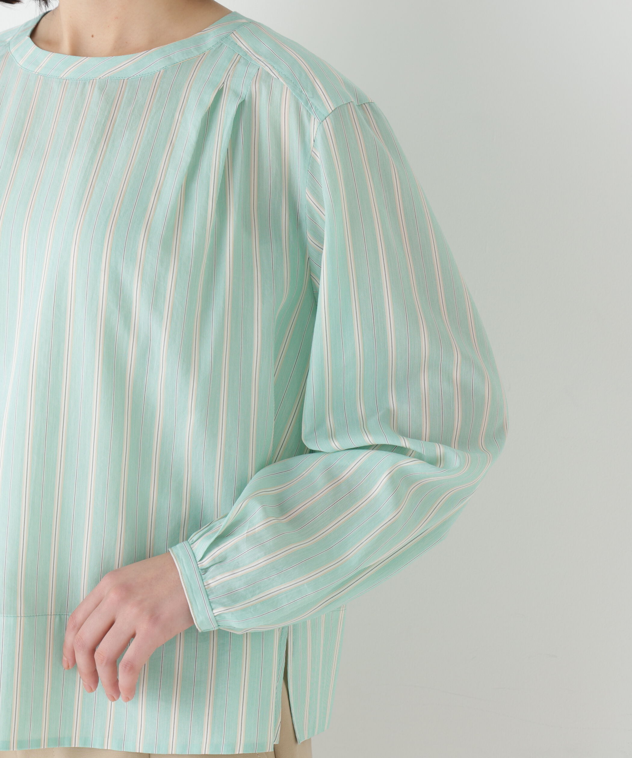  「◆ストライプボリュームＢＬ」|シャツ・ブラウス|