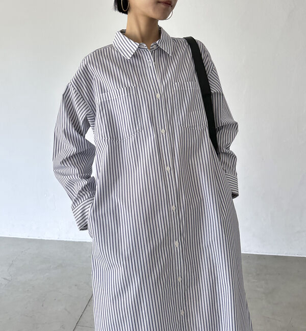 Doux archives「ストライプシャツワンピース」|ワンピース|