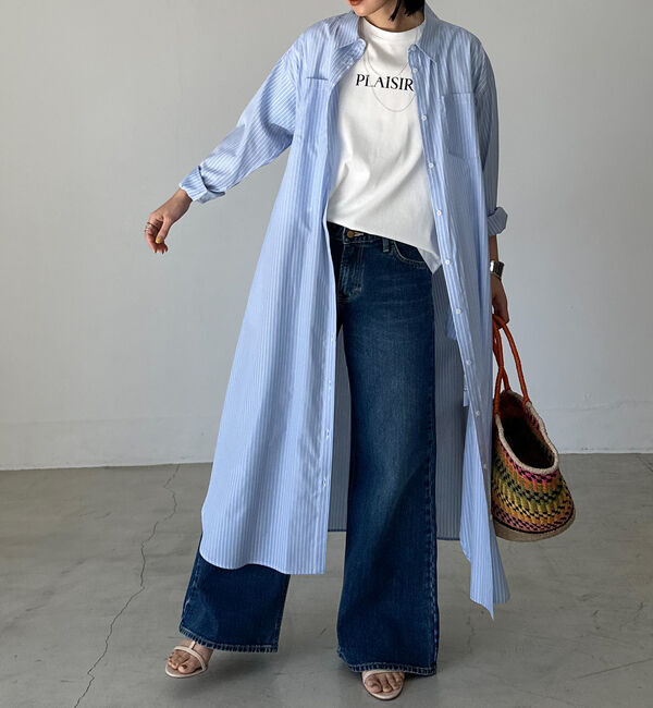 Doux archives「ストライプシャツワンピース」|ワンピース|