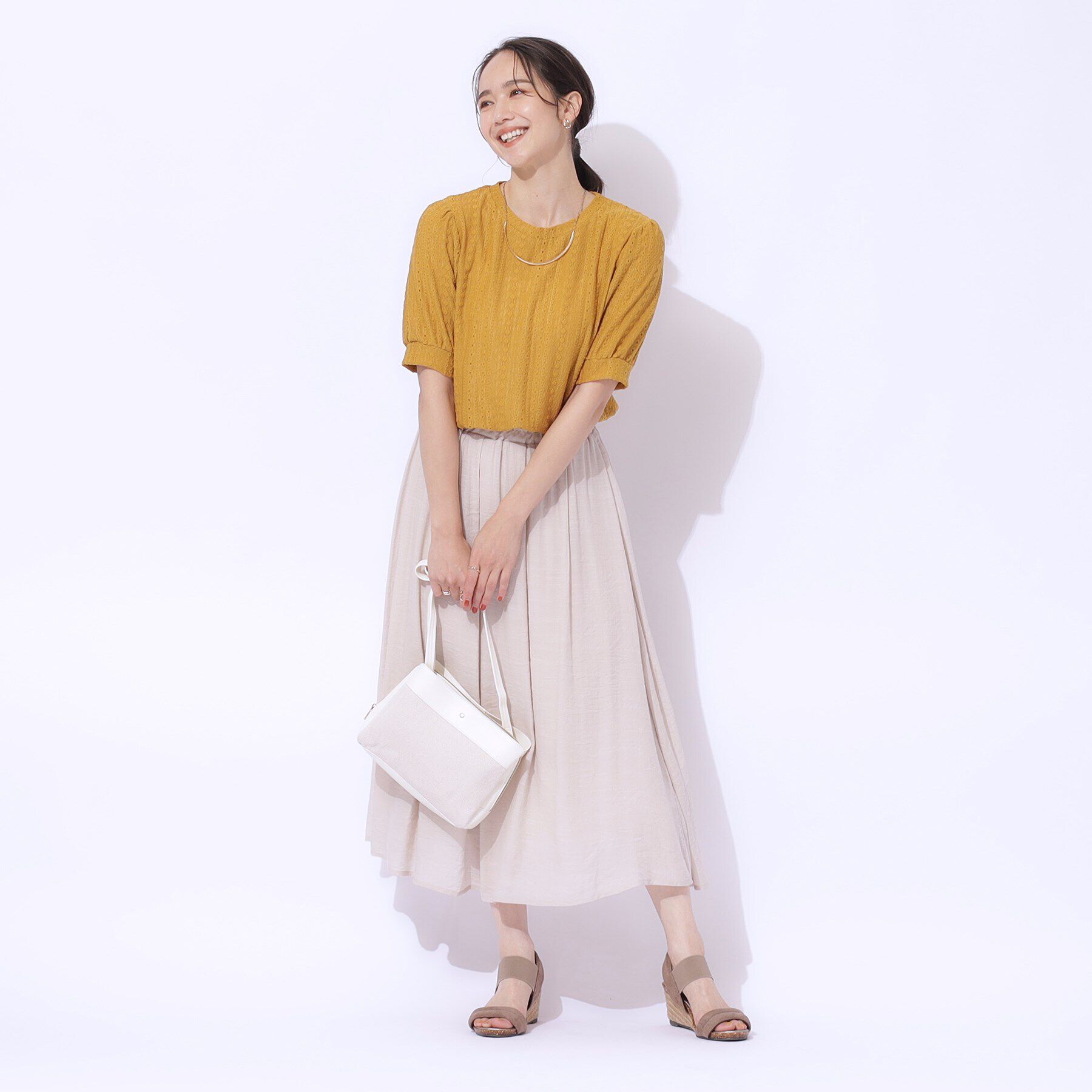 SHOO･LA･RUE「【高レビュー】大人フェミニンな雰囲気漂う　ジャカードレーストップス」|Tシャツ・カットソー|