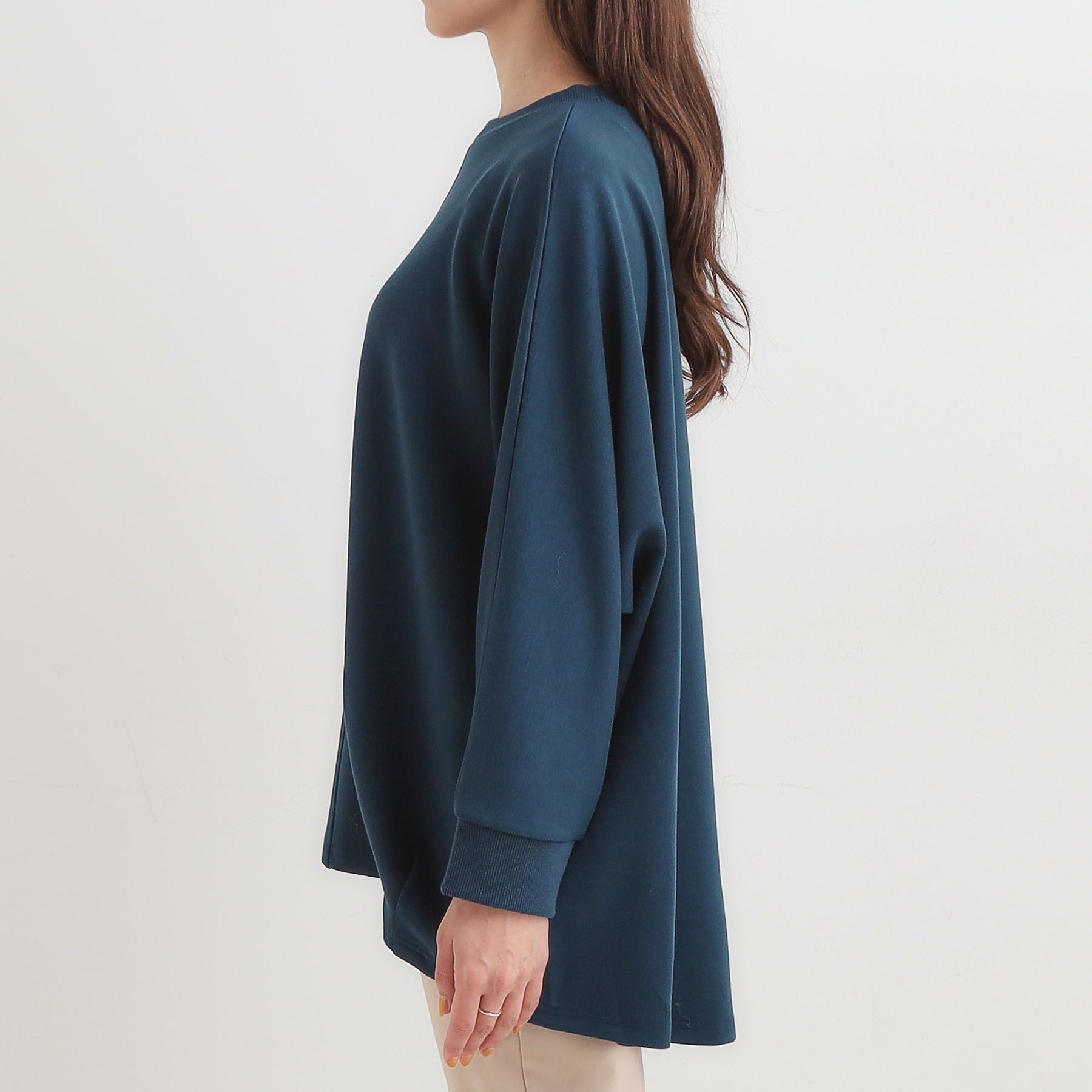 SHOO･LA･RUE「【S-LL/体型カバー】とろみ感が心地よい 裾タック ドルマンチュニック」|チュニック|