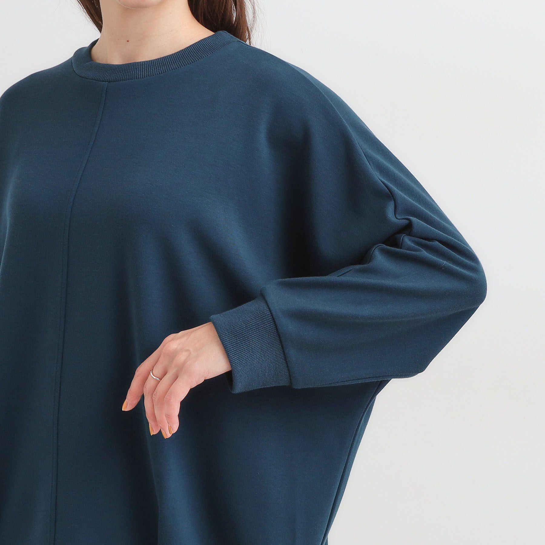 SHOO･LA･RUE「【S-LL/体型カバー】とろみ感が心地よい 裾タック ドルマンチュニック」|チュニック|