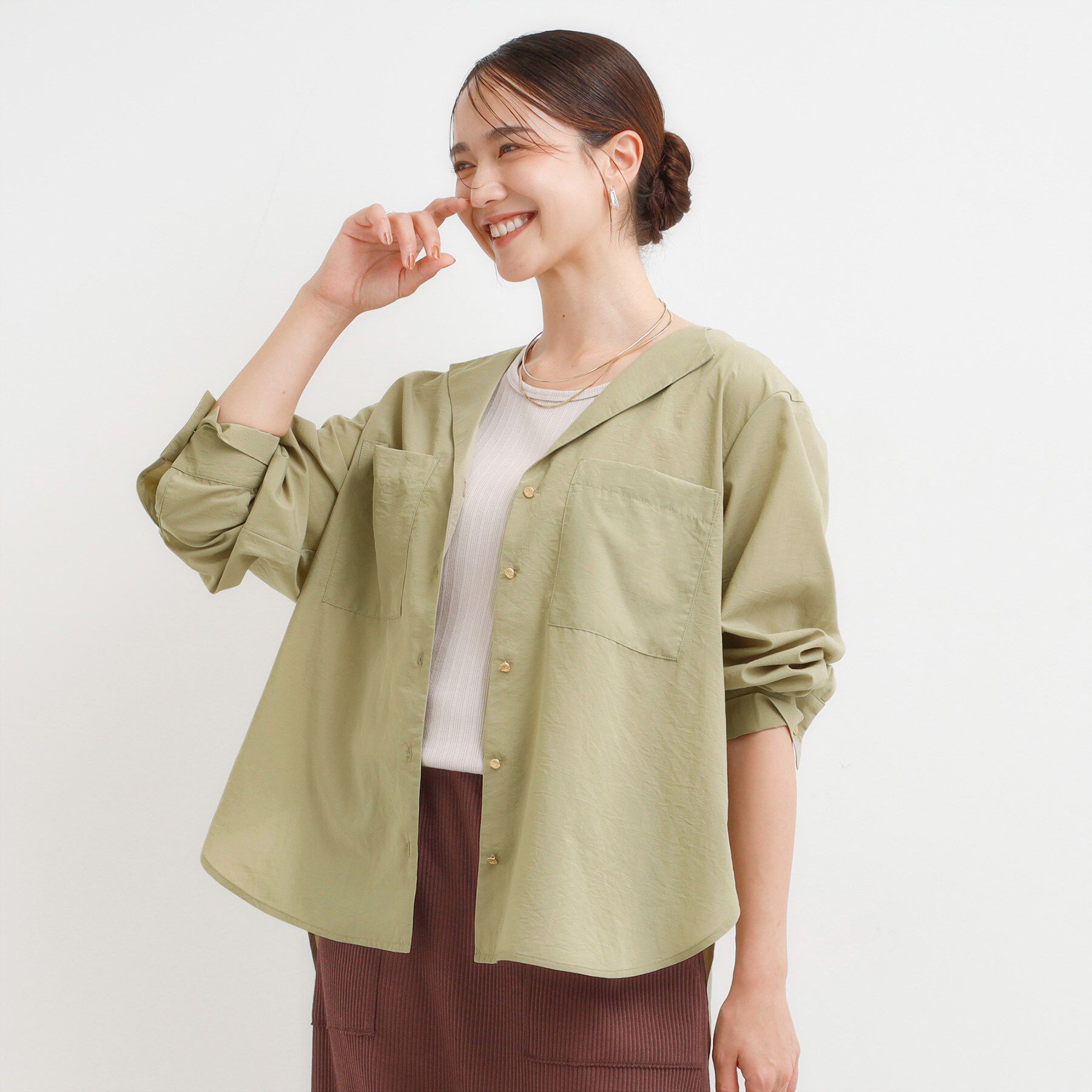 SHOO･LA･RUE「リラックス感のある オープンカラーシャツ」|シャツ・ブラウス|