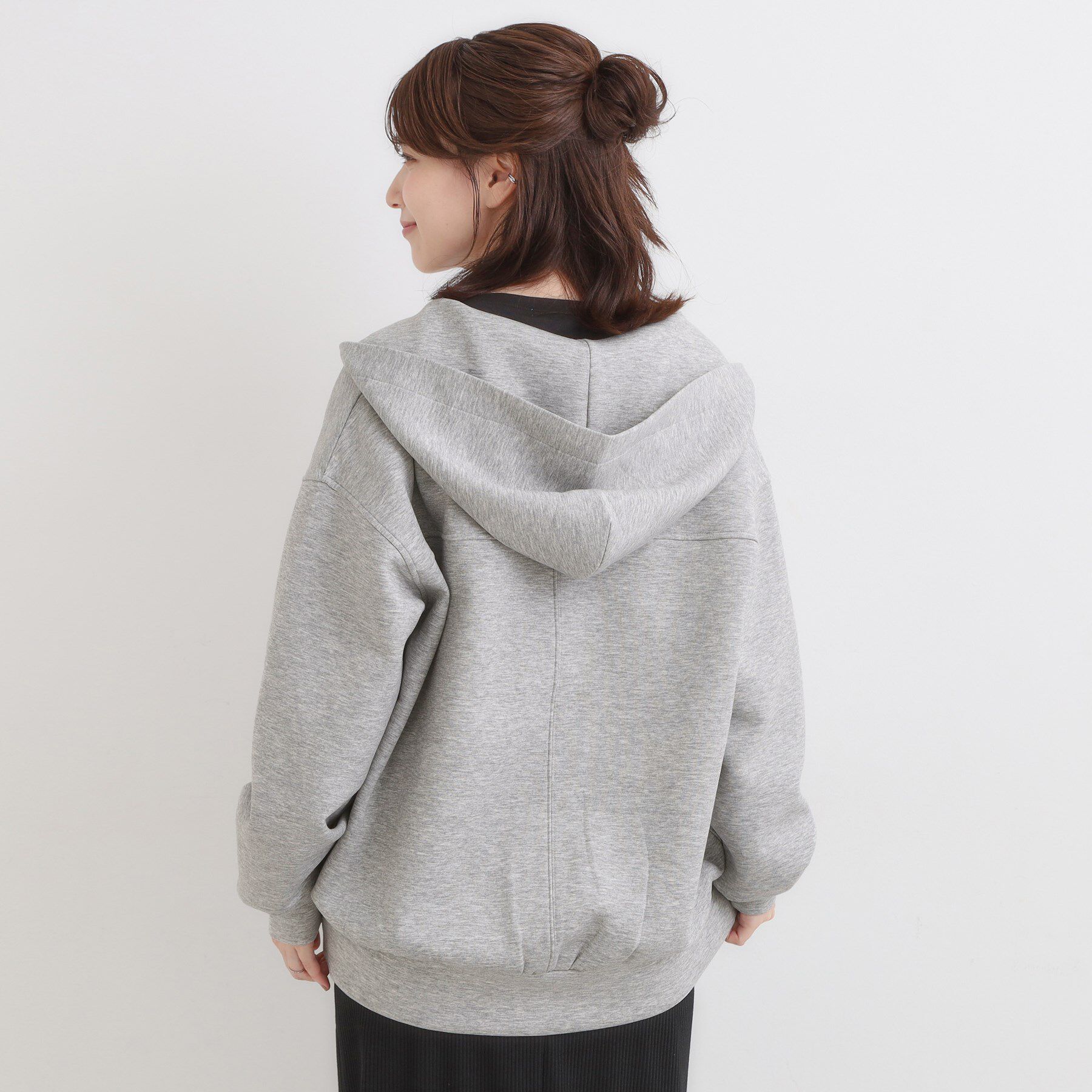 SHOO･LA･RUE「【S-LL】大人っぽく着られる ダンボールジップパーカ」|カーディガン|