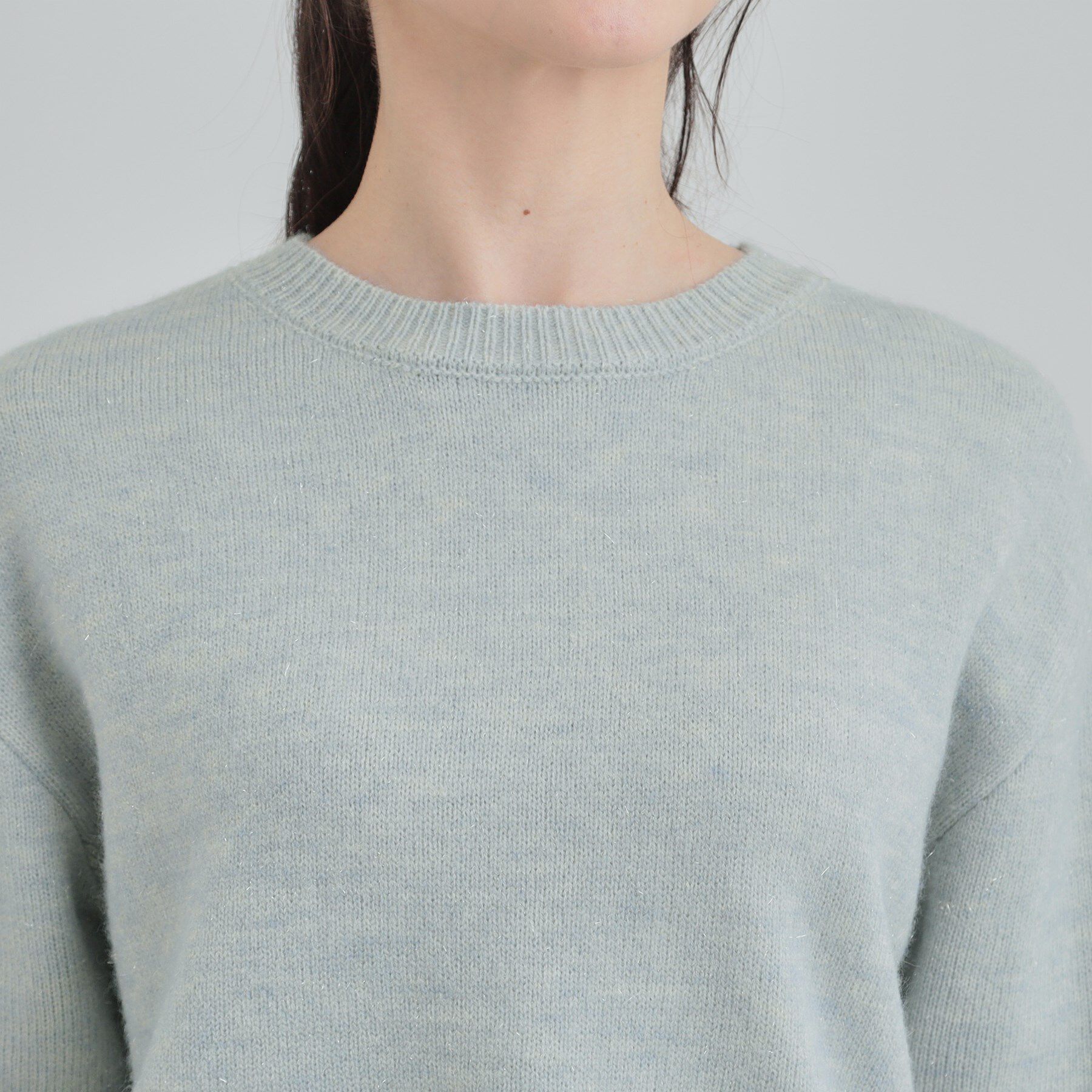 SHOO･LA･RUE「【S-LL/洗濯機可】キラキラ光るラメが上品　クルーネックニット」|ニット・セーター|
