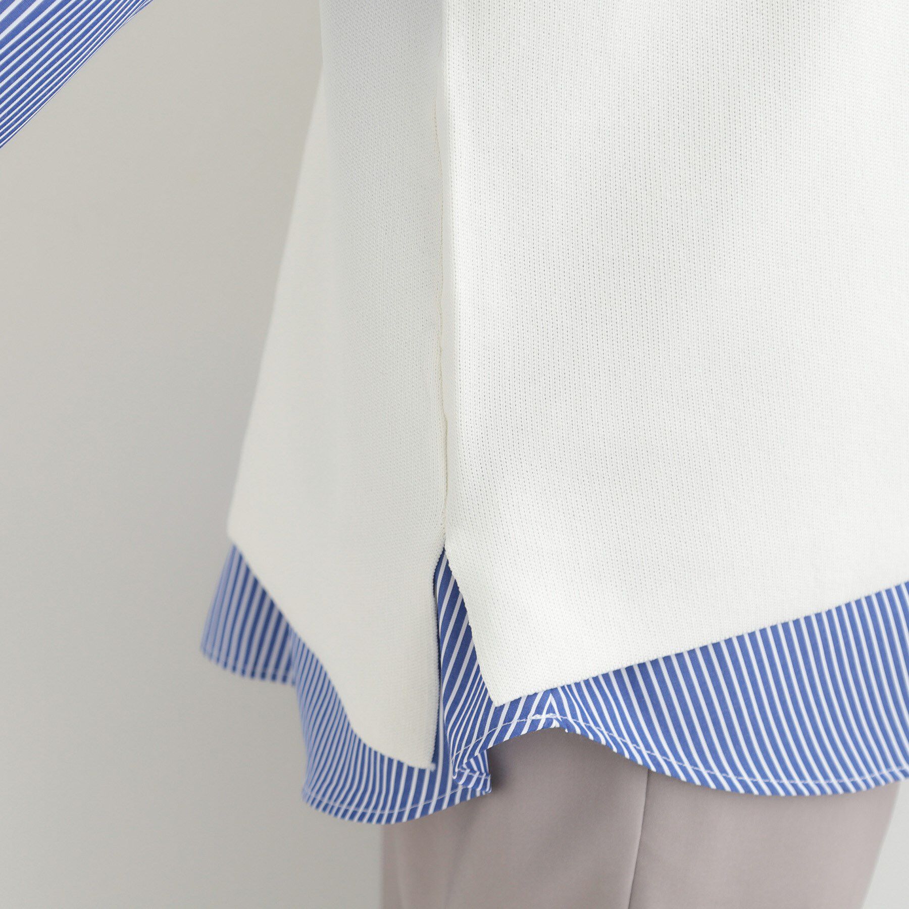 SHOO･LA･RUE「【2点セット/S-LL/洗濯機可】軽くてきれい見え ニットベスト＋ブラウス」|ニット・セーター|