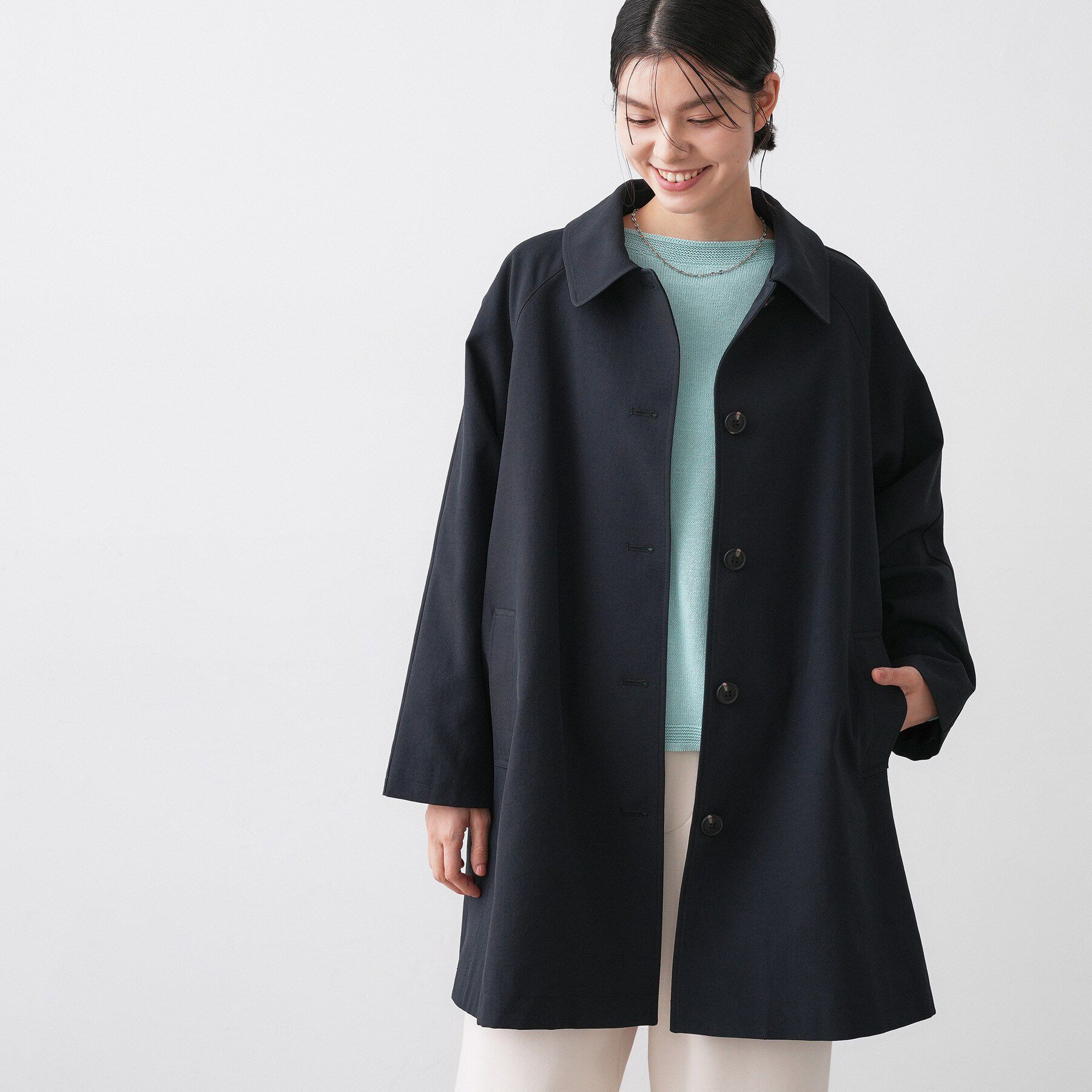 Dessin「【花粉ガード/撥水加工/洗える】ステンカラースプリングコート」|ステンカラーコート|